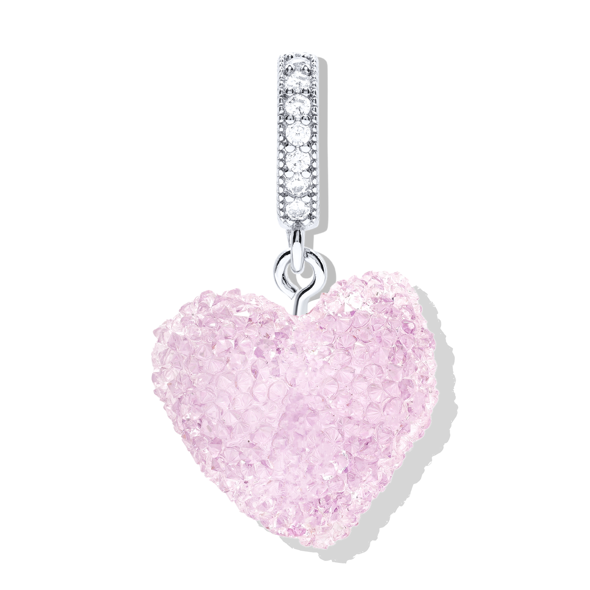 Jelly Heart - Pave Connector - Silver - Tuttifrutti