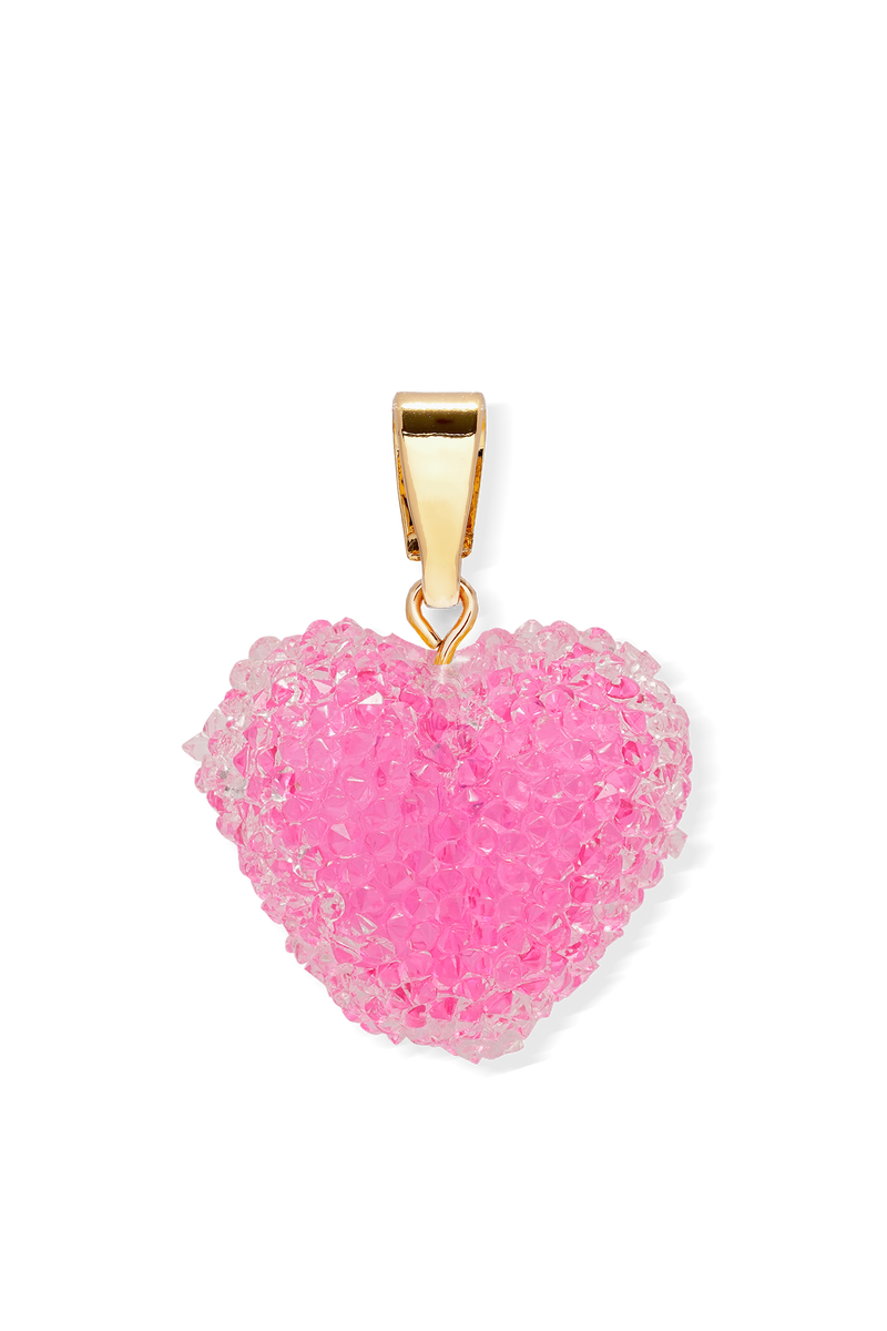 Jelly Heart Pendant – Classic Connector – Gold Plated – Raspberry