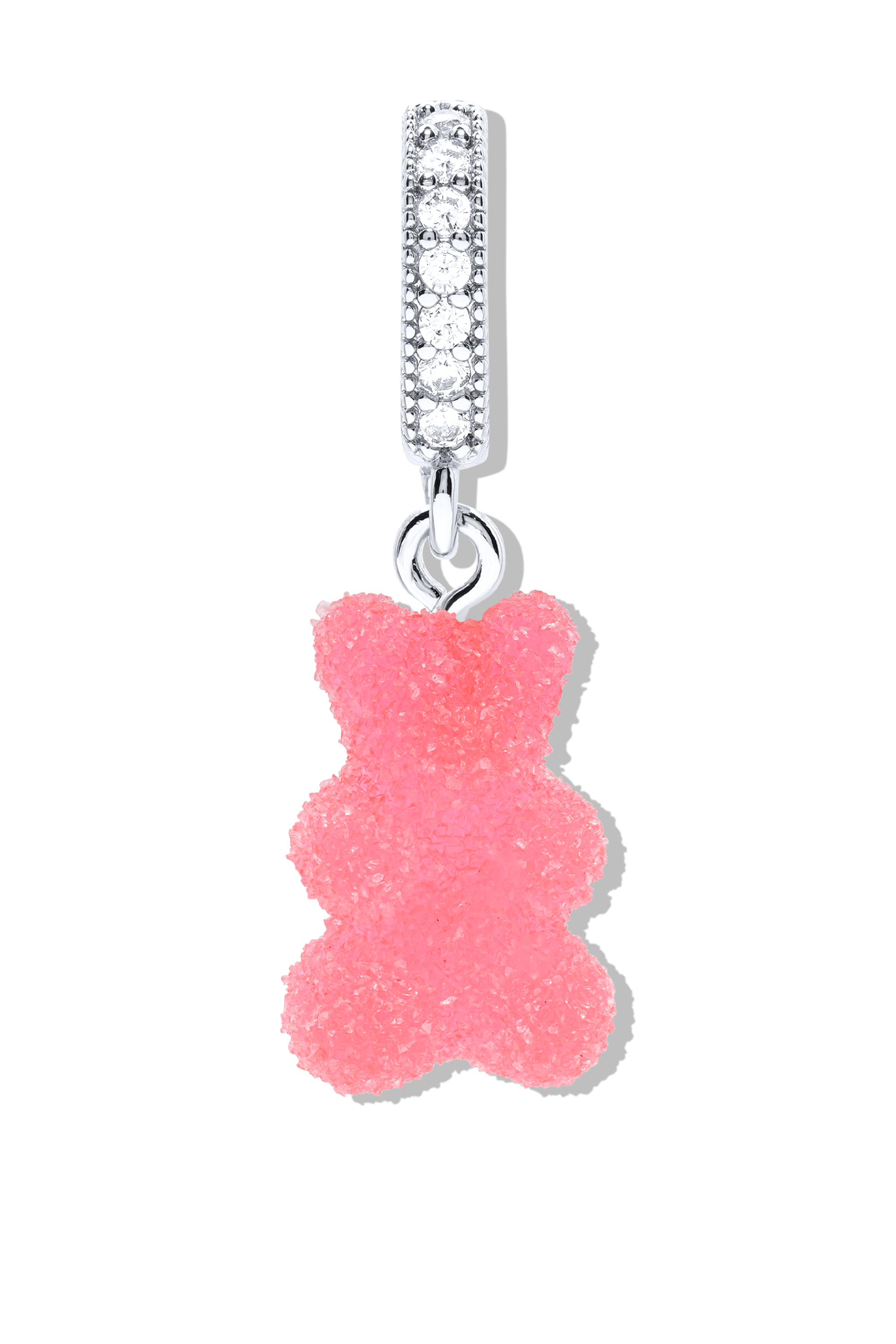 crystal haze Fizzy Nostalgia bear - Pave connector - Silver plated - Cherry