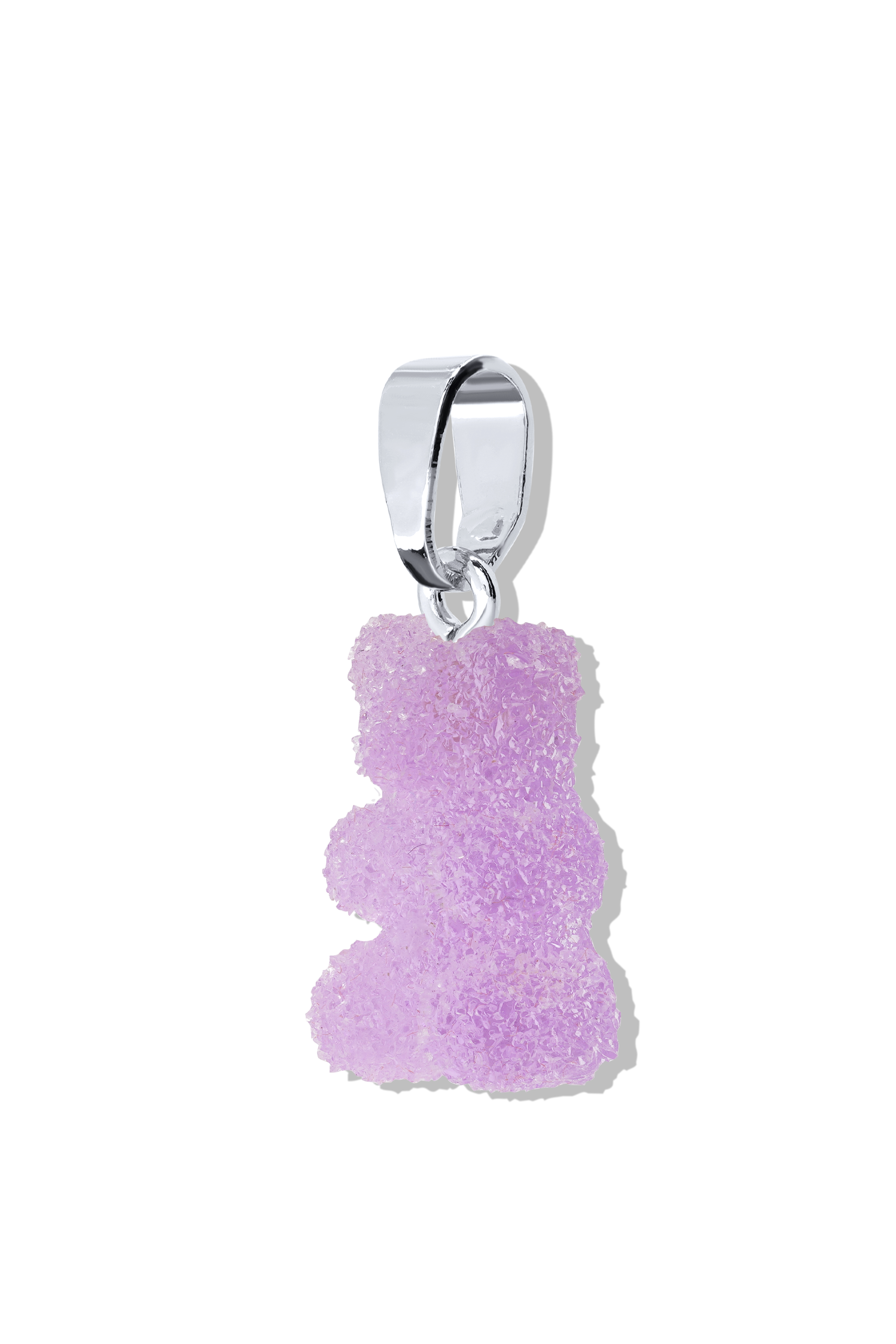 CRYSTAL HAZE ◆ NOSTALGIA BEAR PAVE PENDANT SILVER LAVENDER Fizzy Nostalgia bear - Classic connector - Silver plated