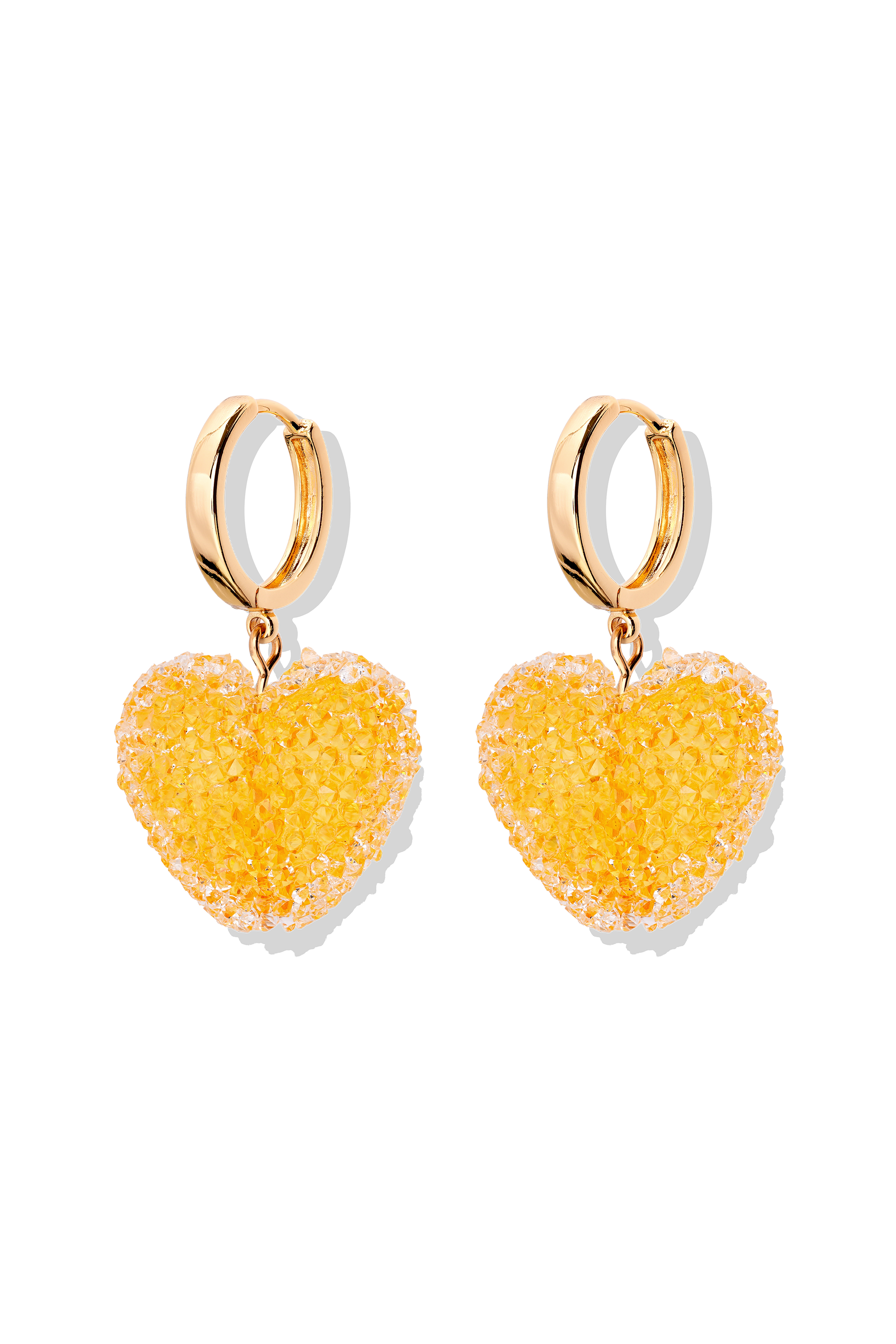 crystal haze Jelly Heart Hoops - Sunshine Orange