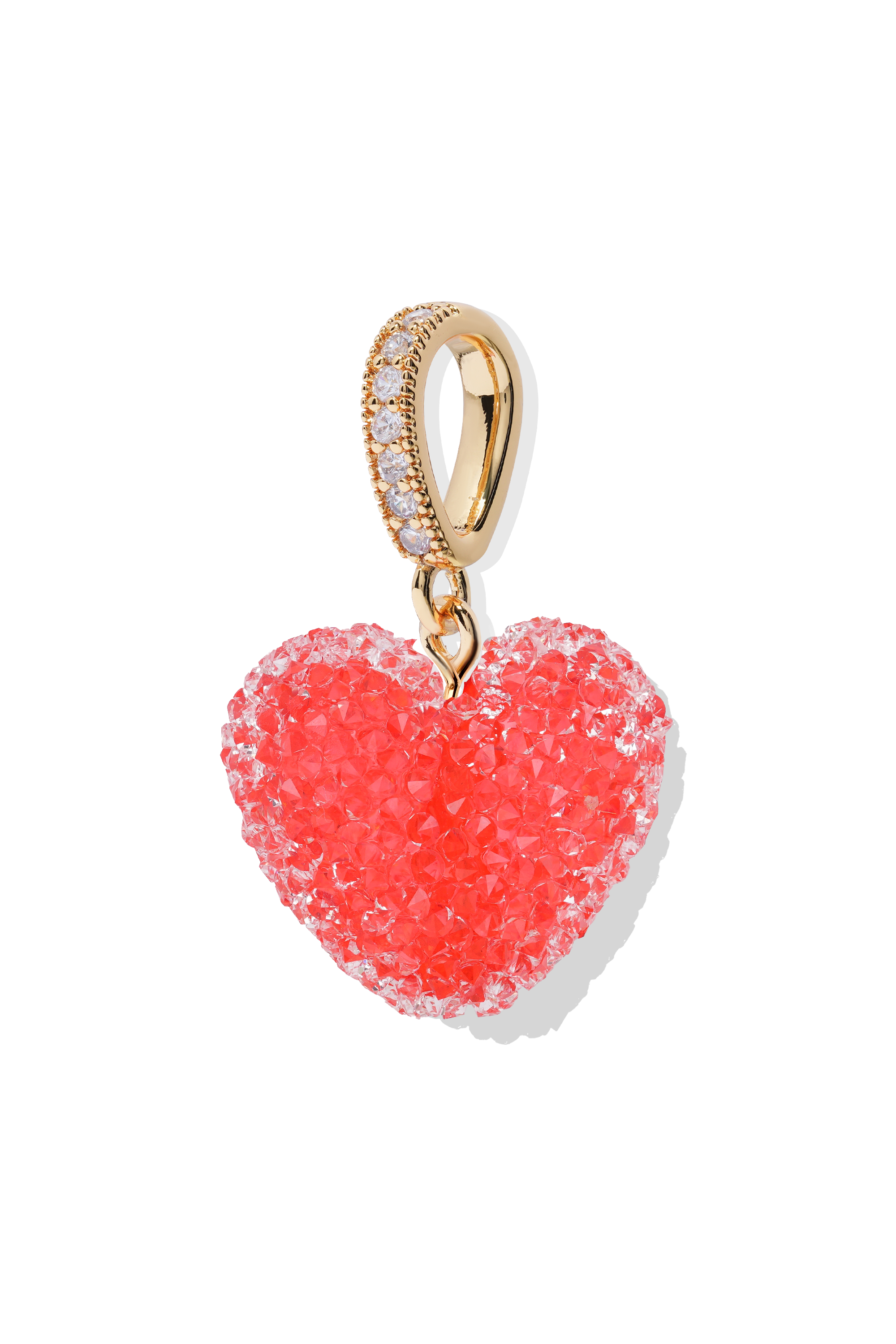 crystal haze Jelly Heart - Pave Connector - Watermelon