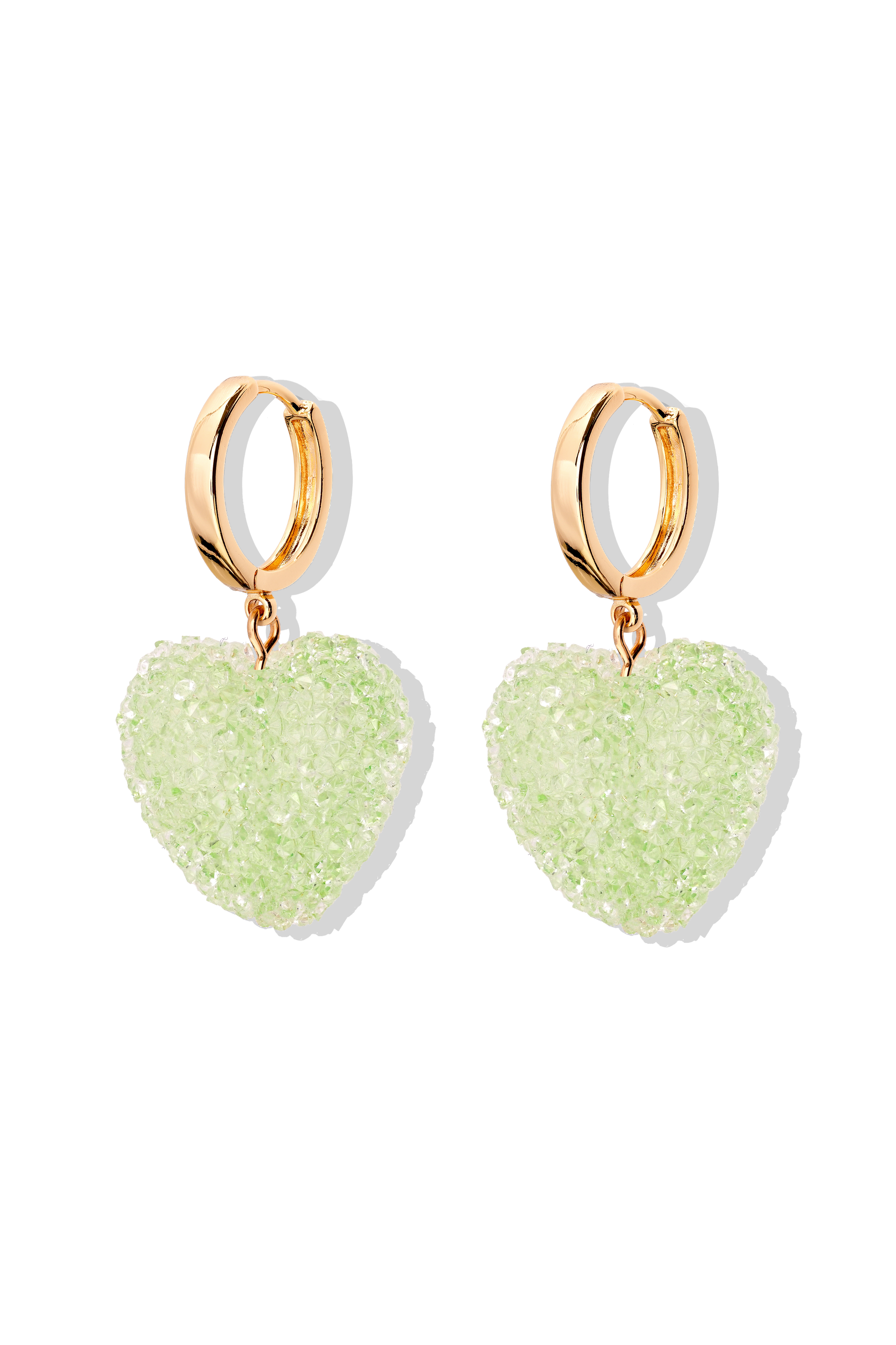 crystal haze Jelly Heart Hoops - Pistachio