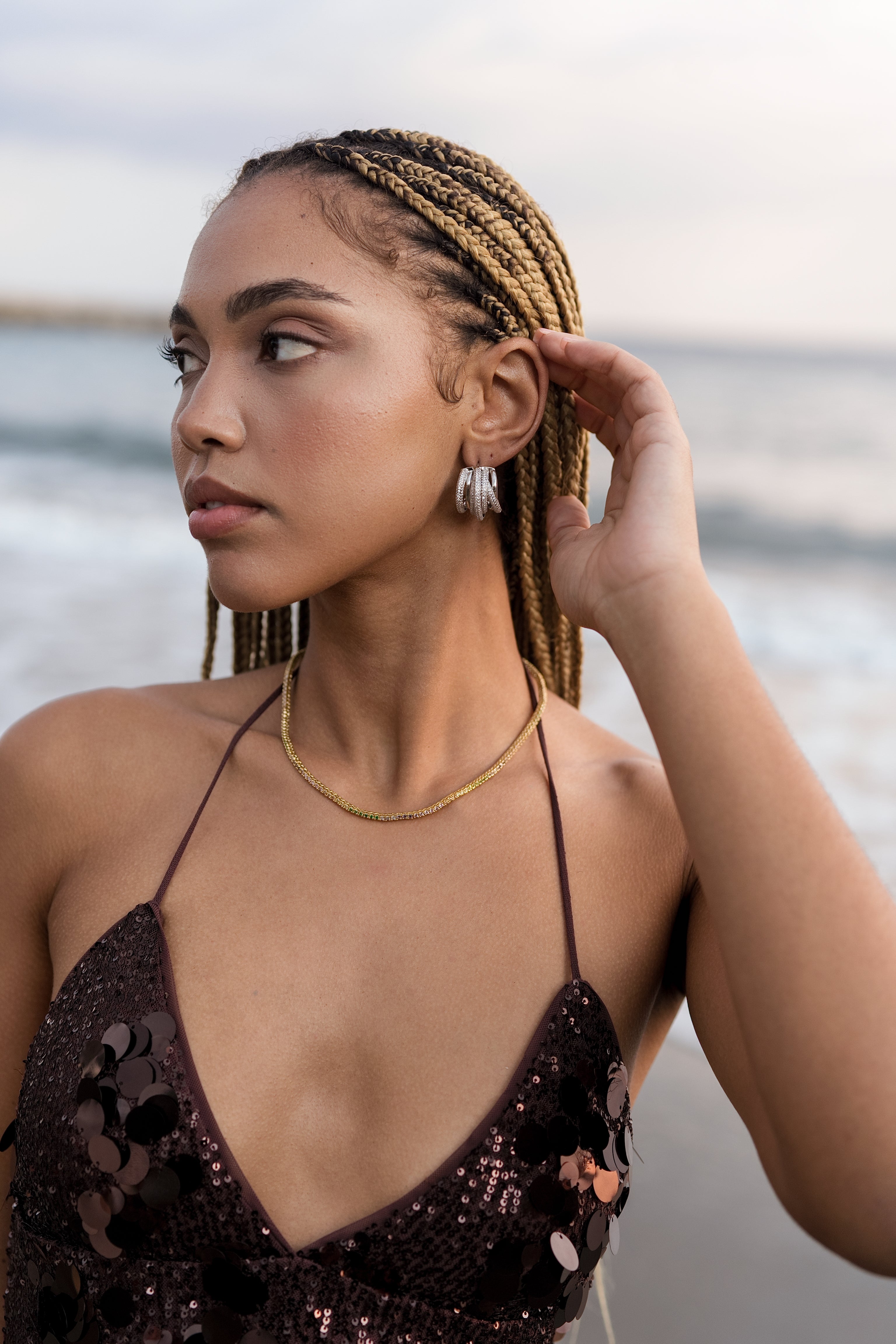HOOP 5 5 Row Hoops – Crystal Haze Jewelry