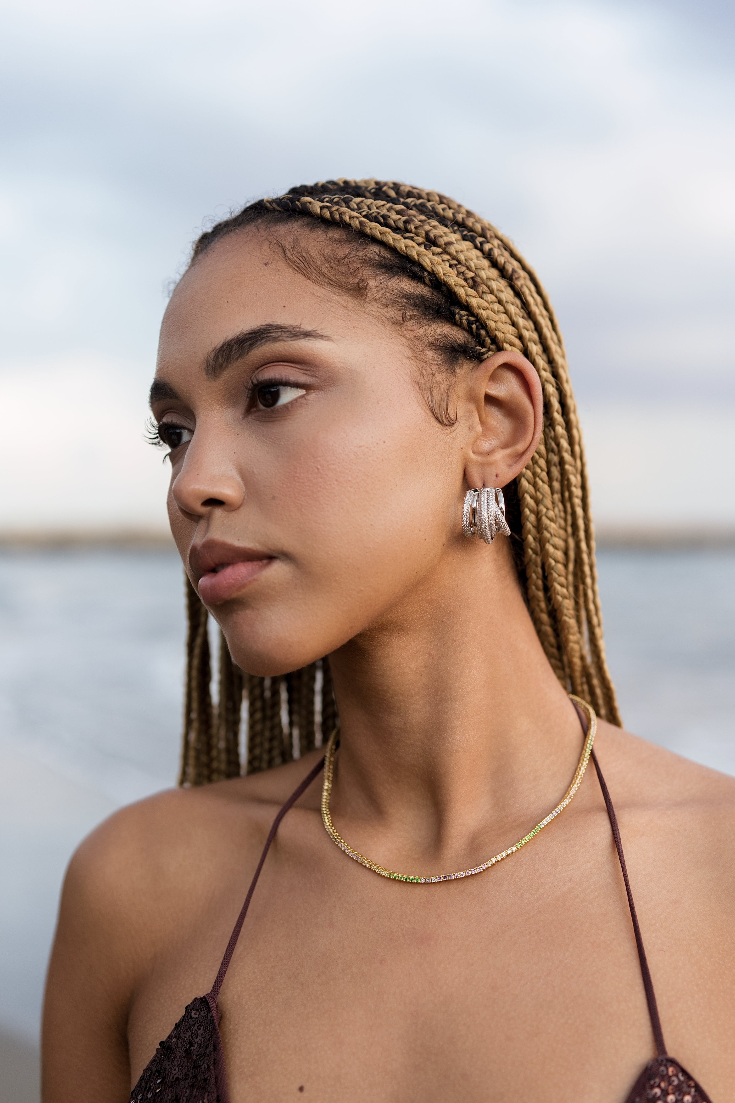 5 Row Hoops – Crystal Haze Jewelry