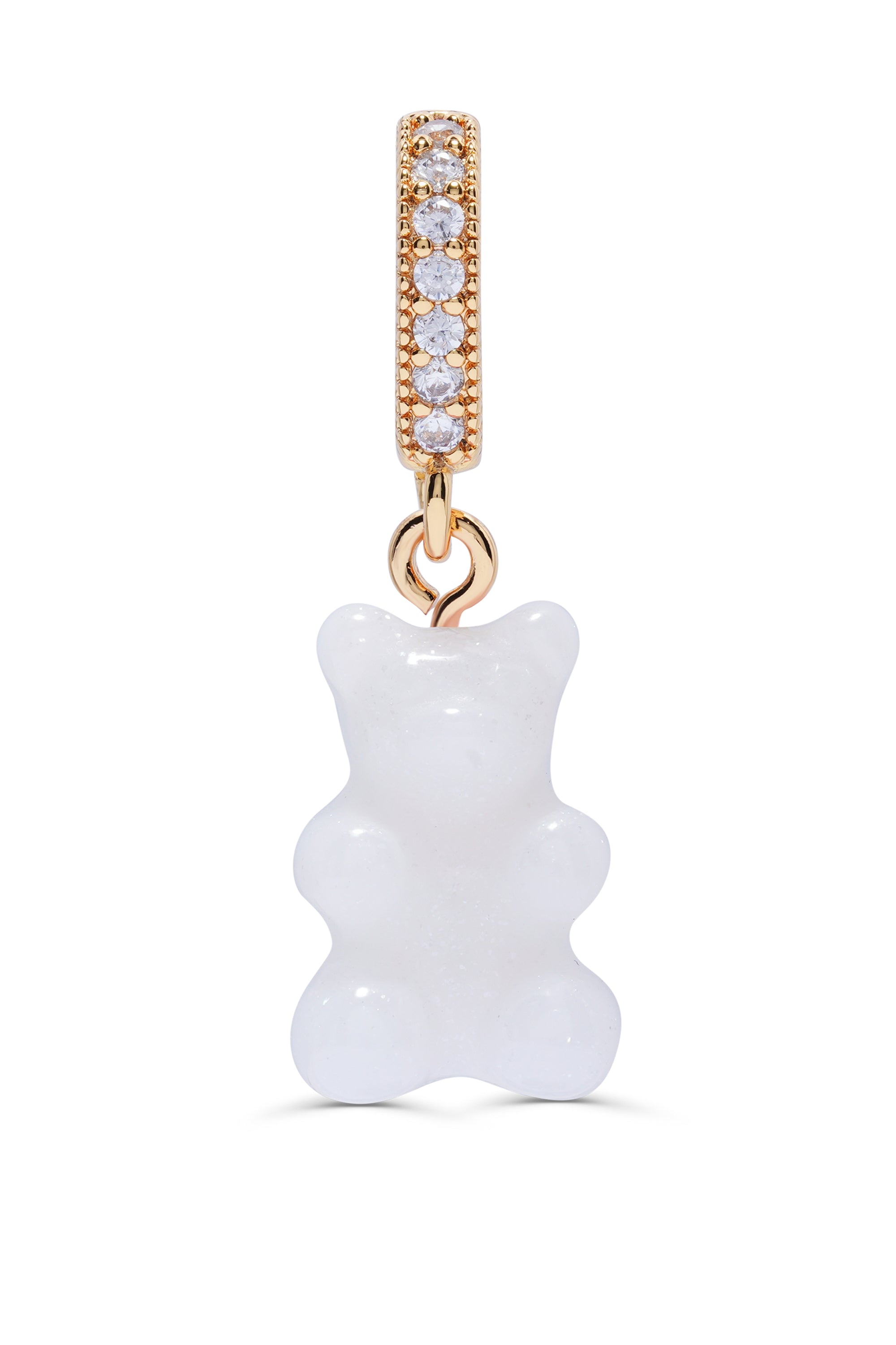 crystal haze Nostalgia Bear - Pave Connector - Gold Plated - Pearly