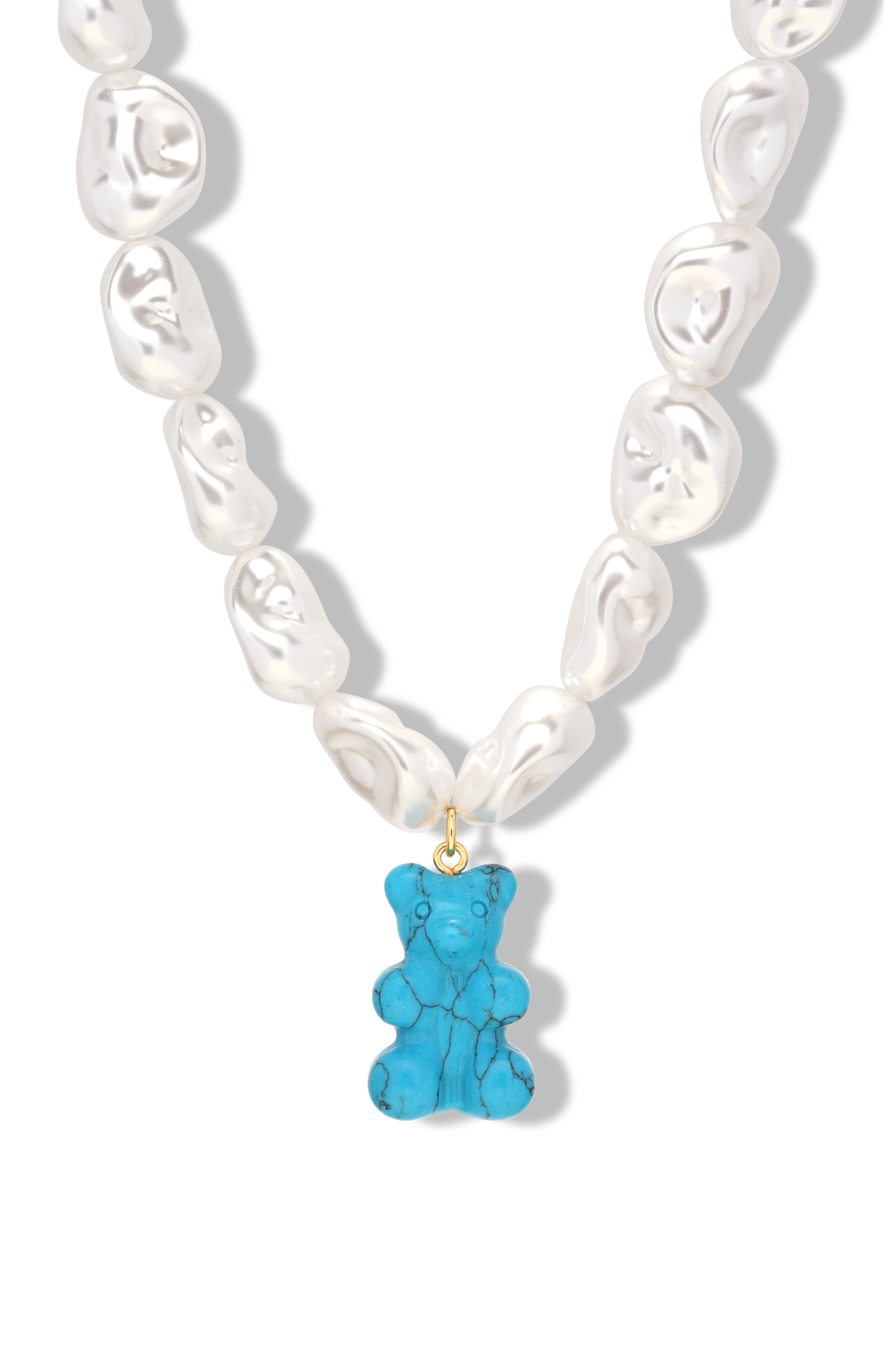 crystal haze Mega Turquoise Pearl Necklace