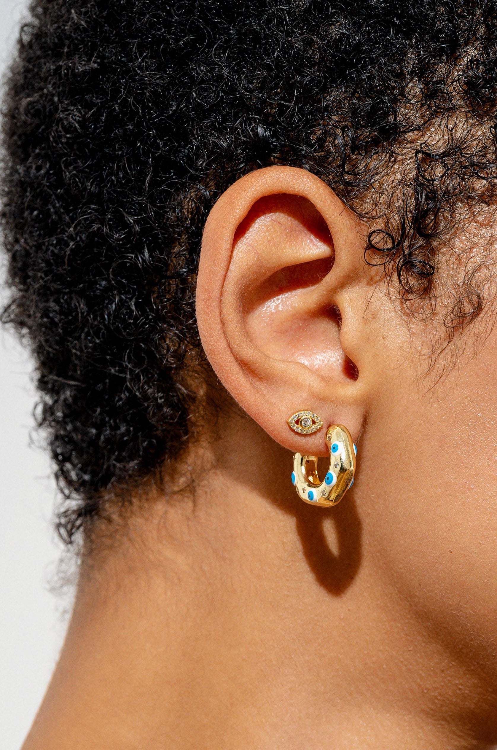 CRYSTAL HAZE クリスタルヘイズ MEXICAN CHAIN HOOPS ピアス Mexican Chain Hoops - Clear – Crystal Haze Jewelry