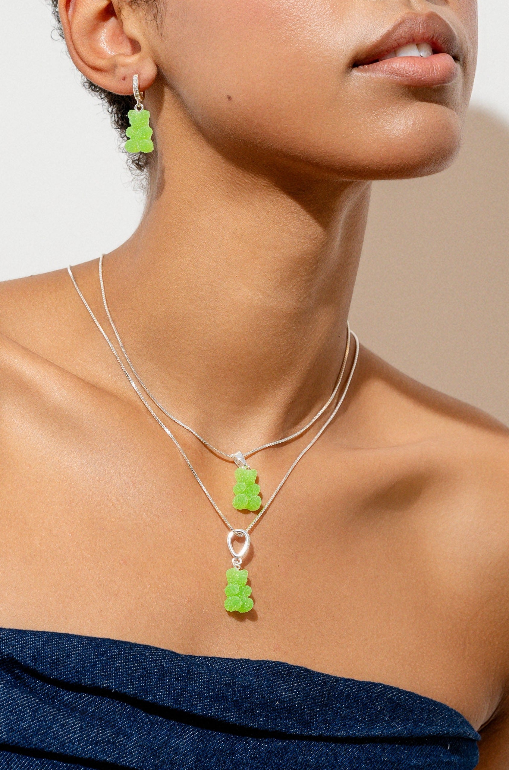 Fizzy Nostalgia bear - Classic connector - Silver plated - Sour