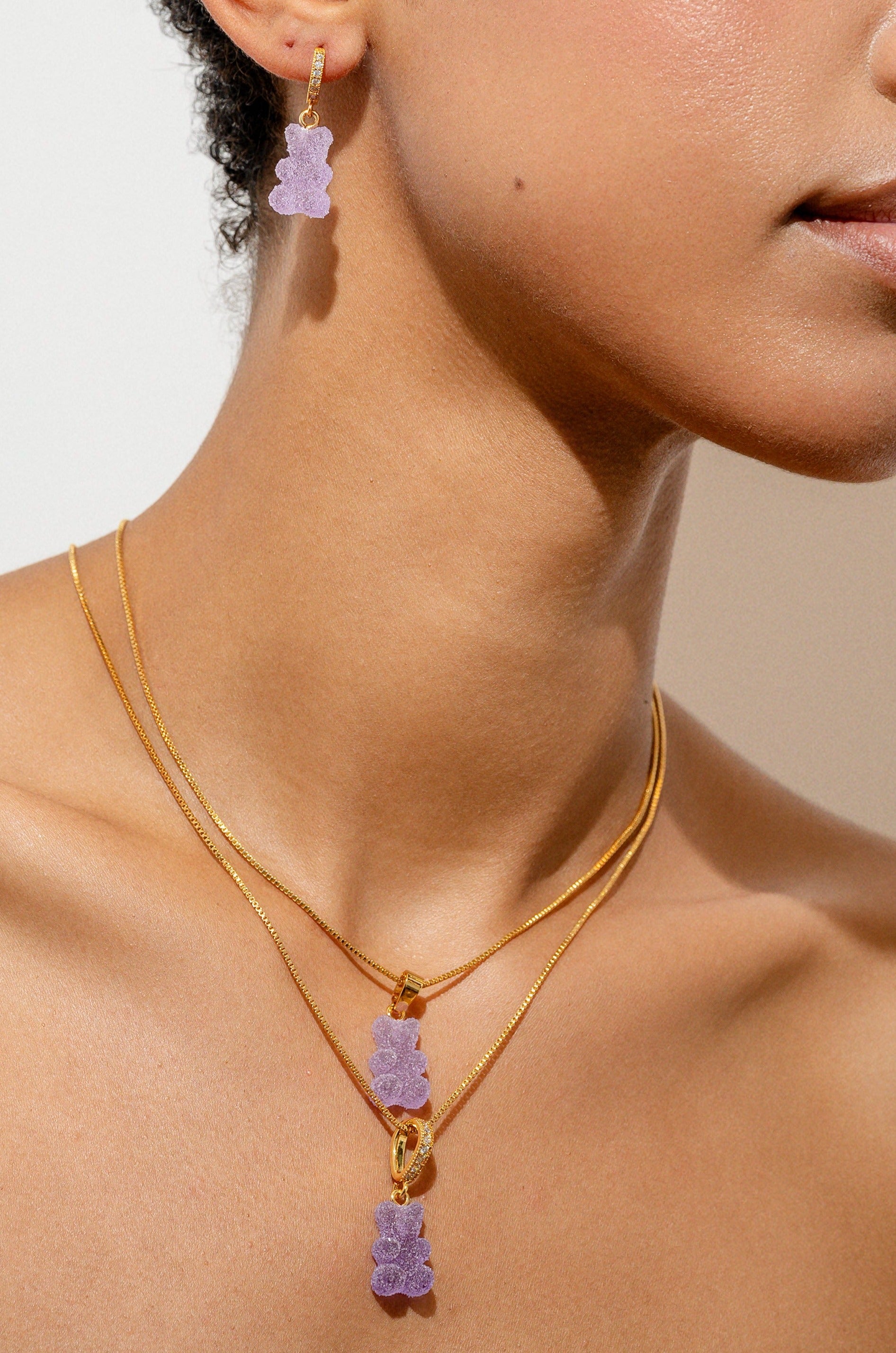 ネックレス・ペンダント Crystal Haze Pave Nostalgia Bear Pendant - Lavender Pave Nostalgia bear – Crystal Haze Jewelry