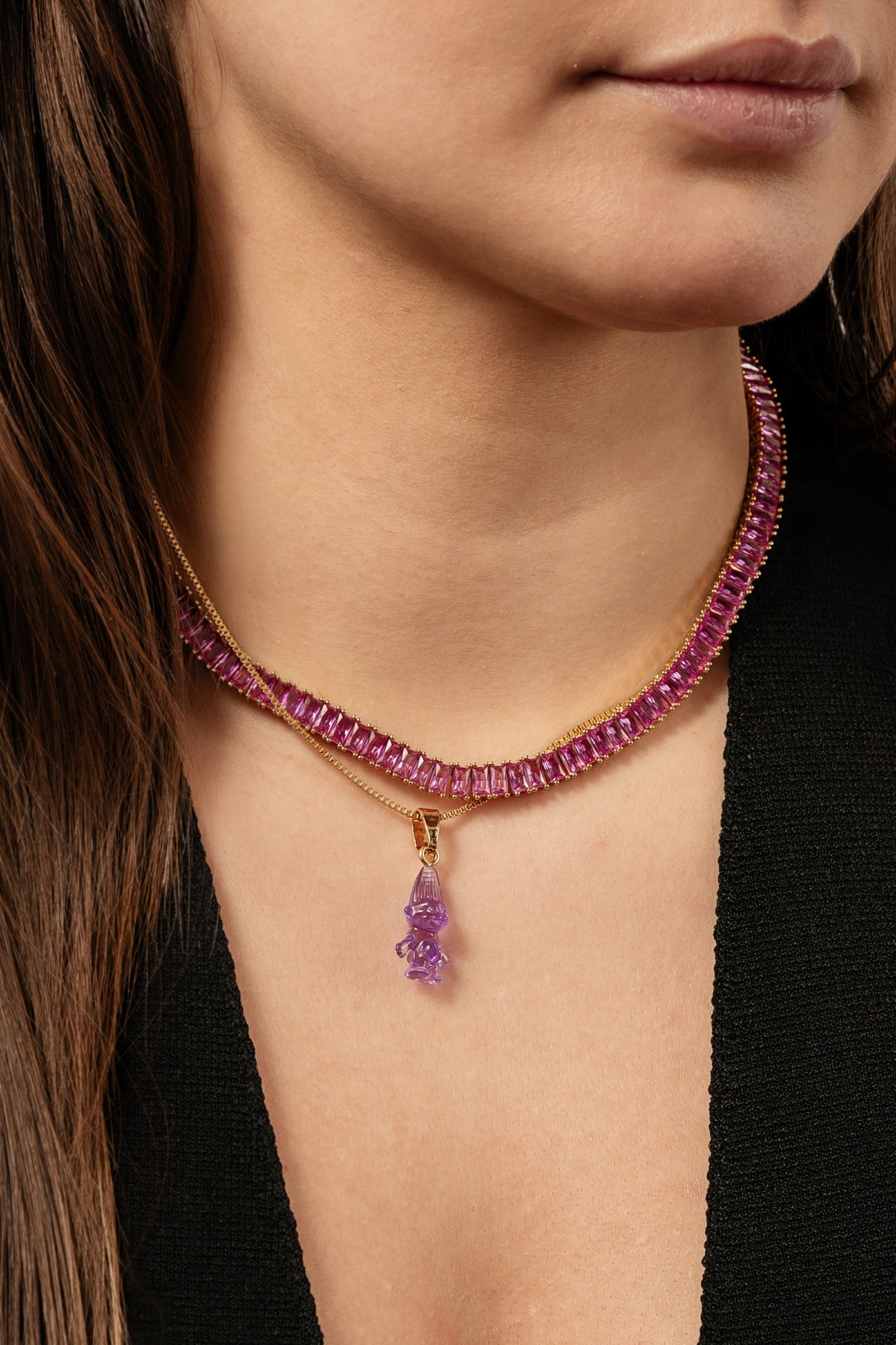 长方形项链- 樱花– Crystal Haze Jewelry