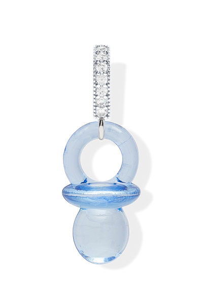 Pacifier Pendant - Silver - Pave Connector - Azure – Crystal Haze