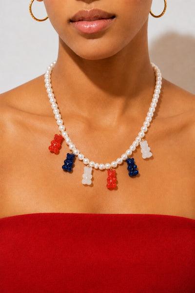 Good Luck Brazil! Nostalgia Bear Necklace