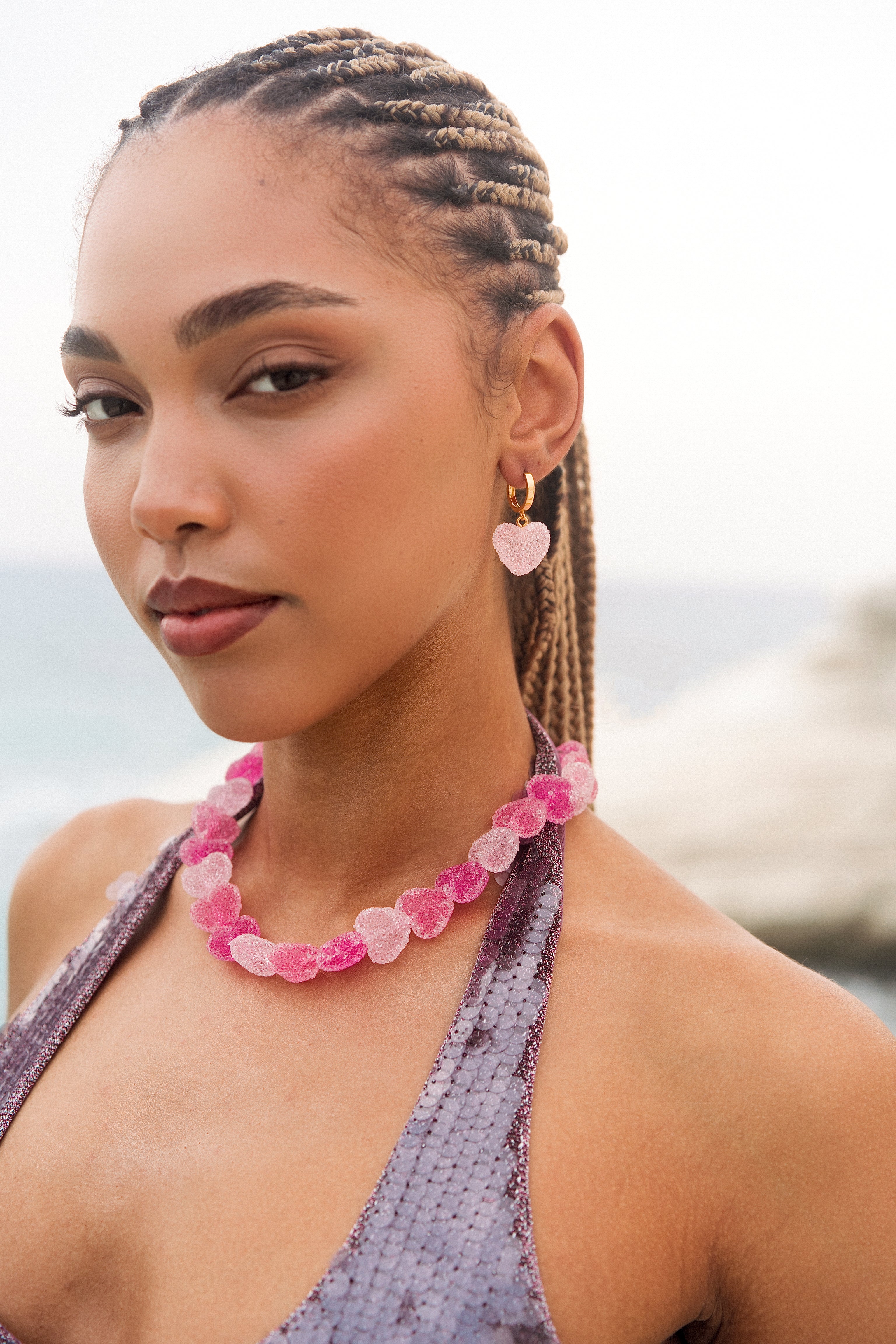 Jelly Heart Necklace - Pink Aura – Crystal Haze Jewelry