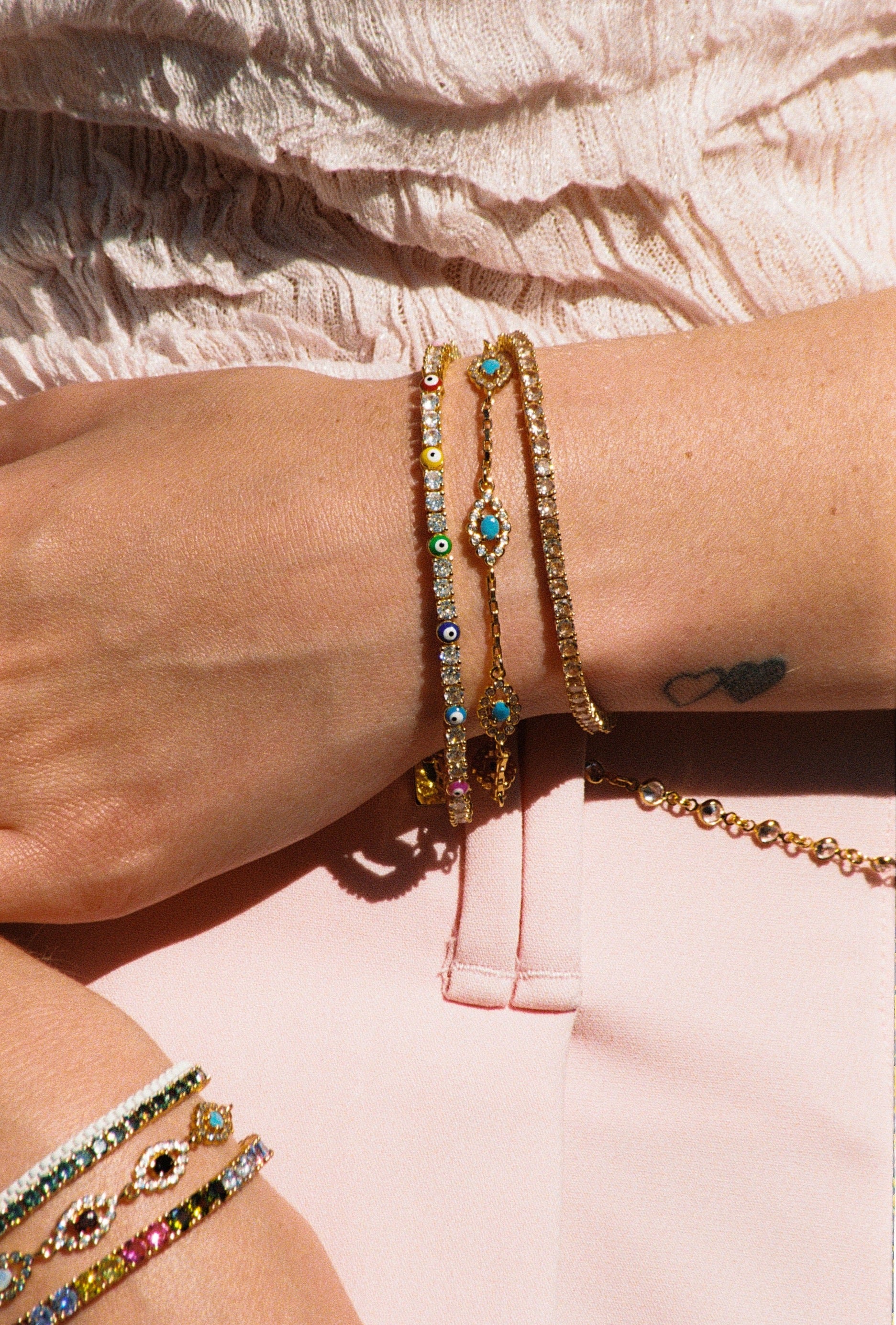 Serena Bracelet x Evil Eye Rainbow – Crystal Haze Jewelry