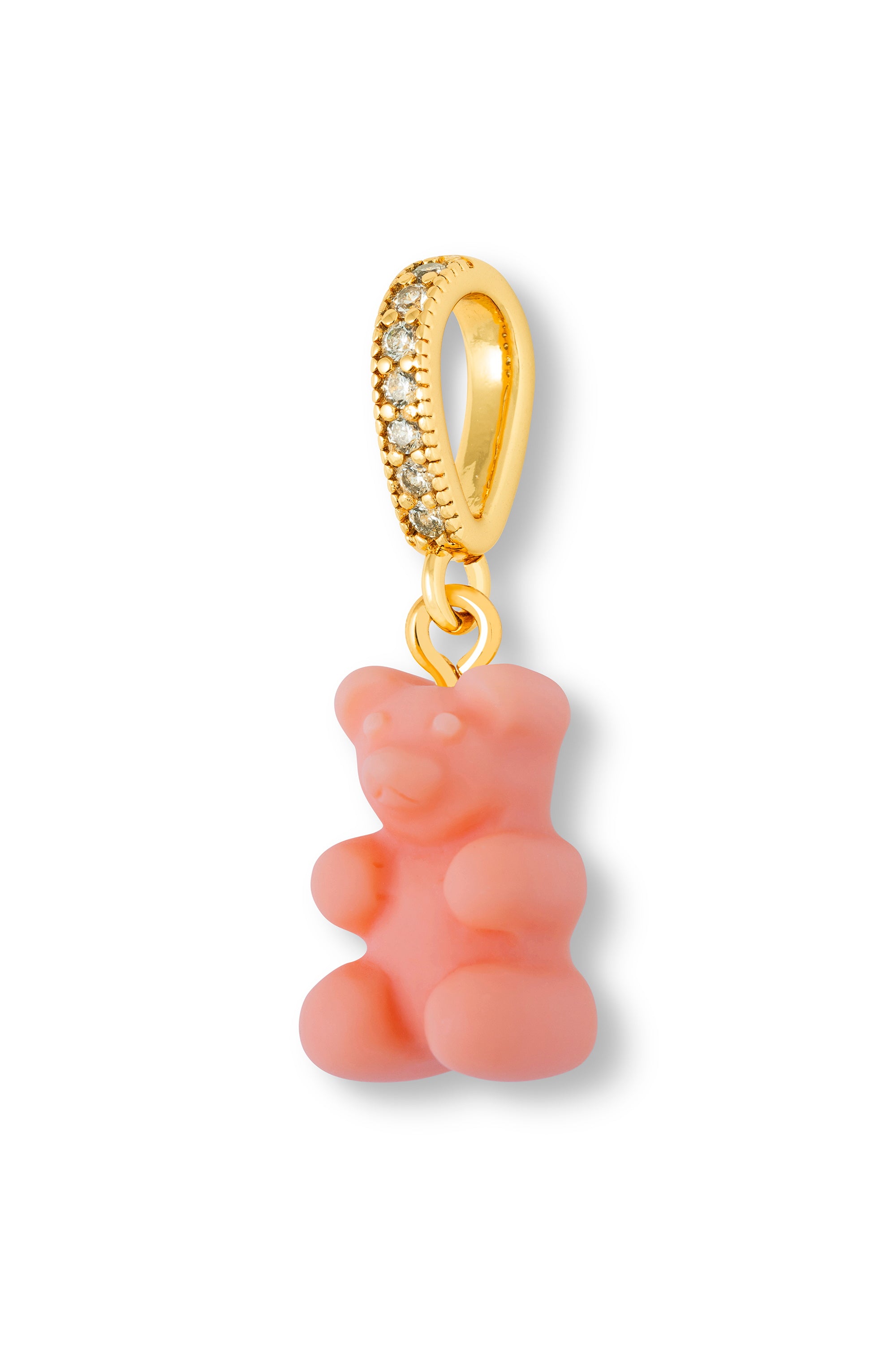 crystal haze Nostalgia Bear - Pave Connector - Gold Plated - Peachy
