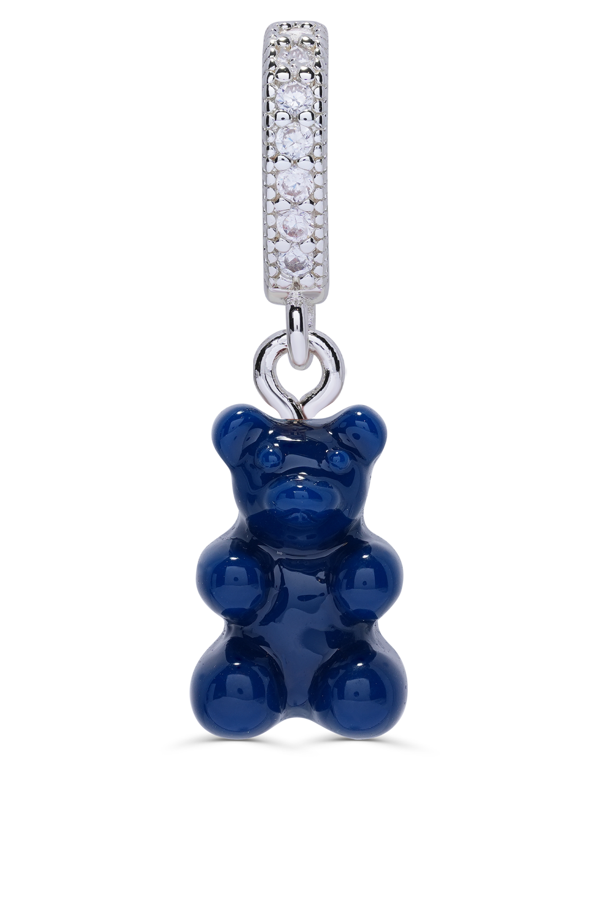 crystal haze Nostalgia Bear - Sapphire - Silver Plated Pave Connector