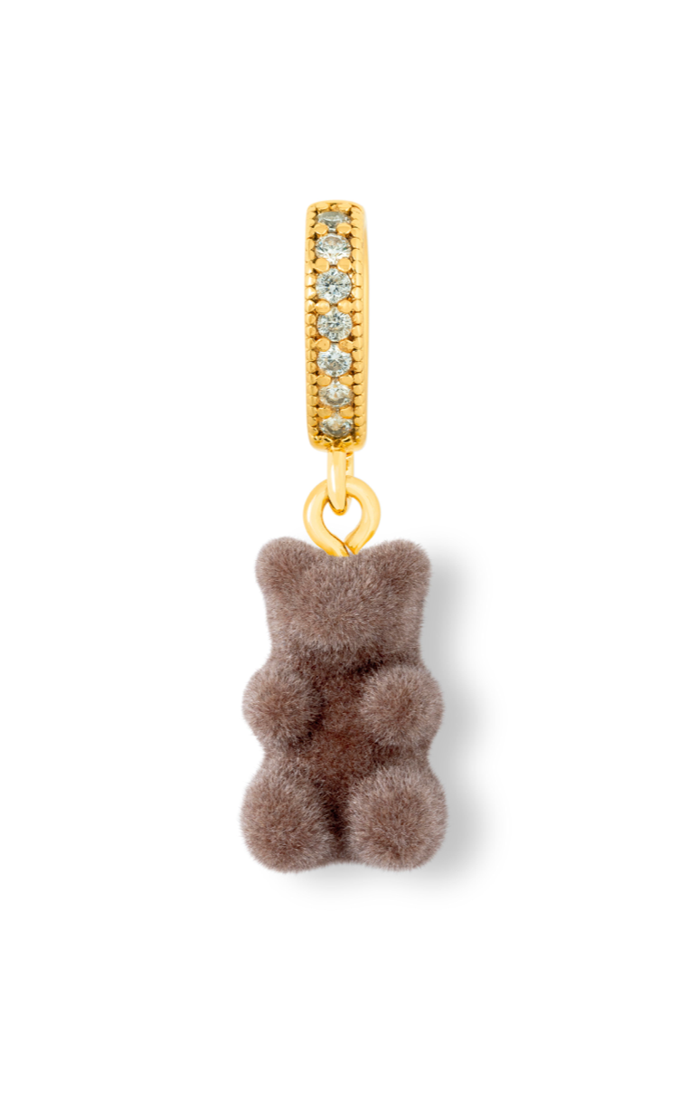 crystal haze Velvet Nostalgia Bear - Pave connector - Latte