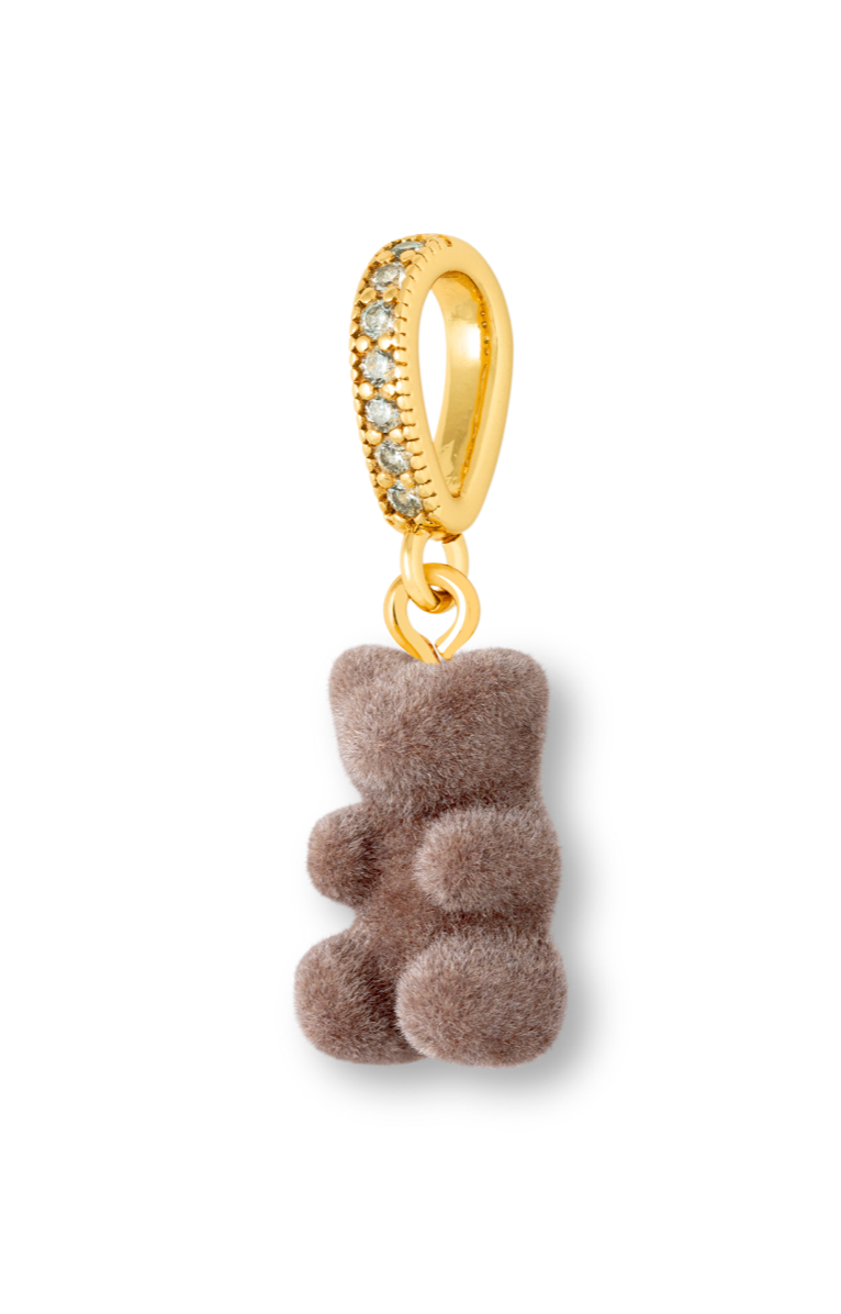 CRYSTAL HAZE ◆ NOSTALGIA BEAR PAVE PENDANT_GOLD MAGENTA Velvet Nostalgia Bear - Pave connector - Latte – Crystal