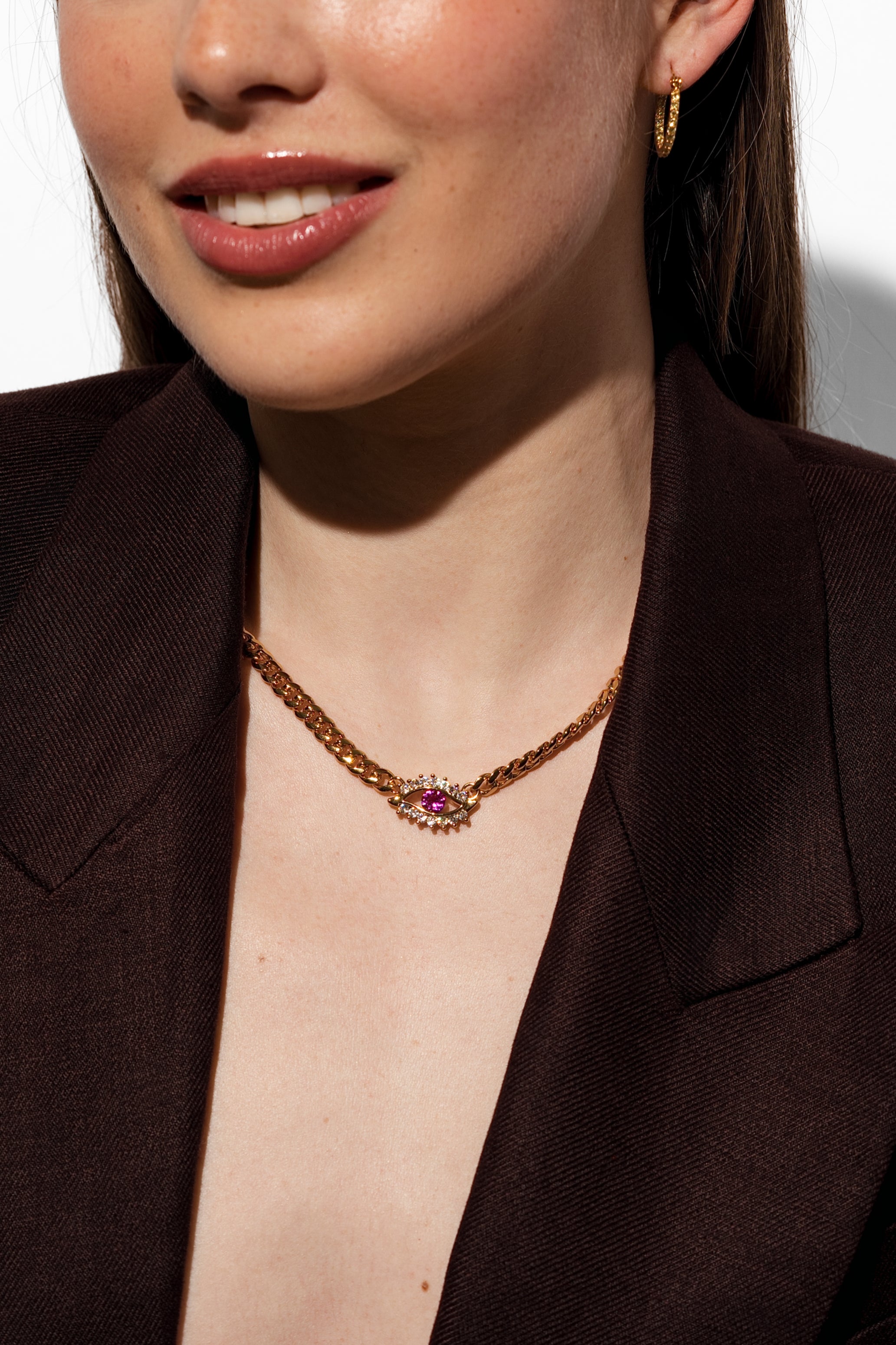 See No Evil Necklace - Pink – Crystal Haze Jewelry