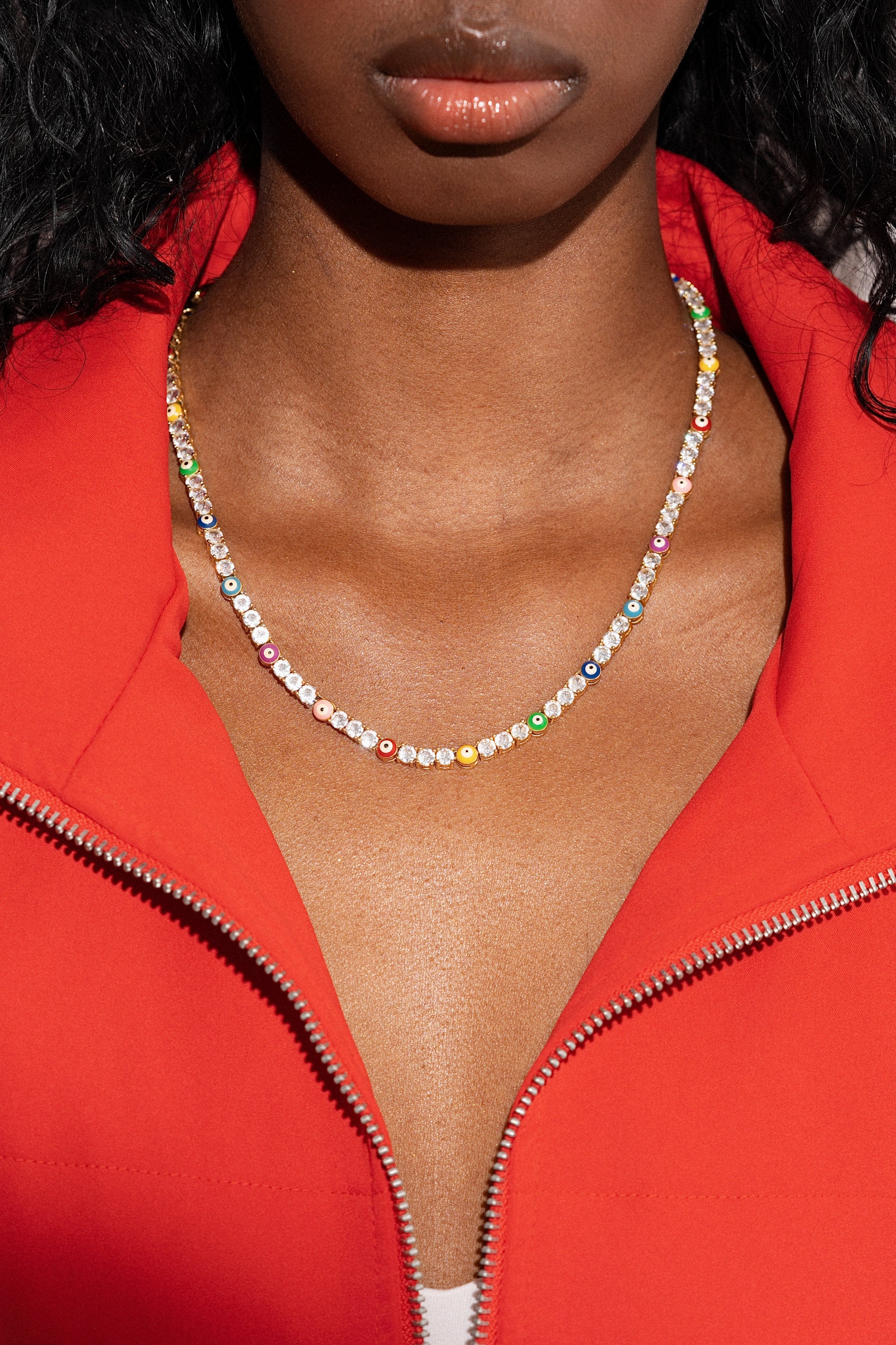 Serena Necklace x Evil Eye Rainbow – Crystal Haze Jewelry