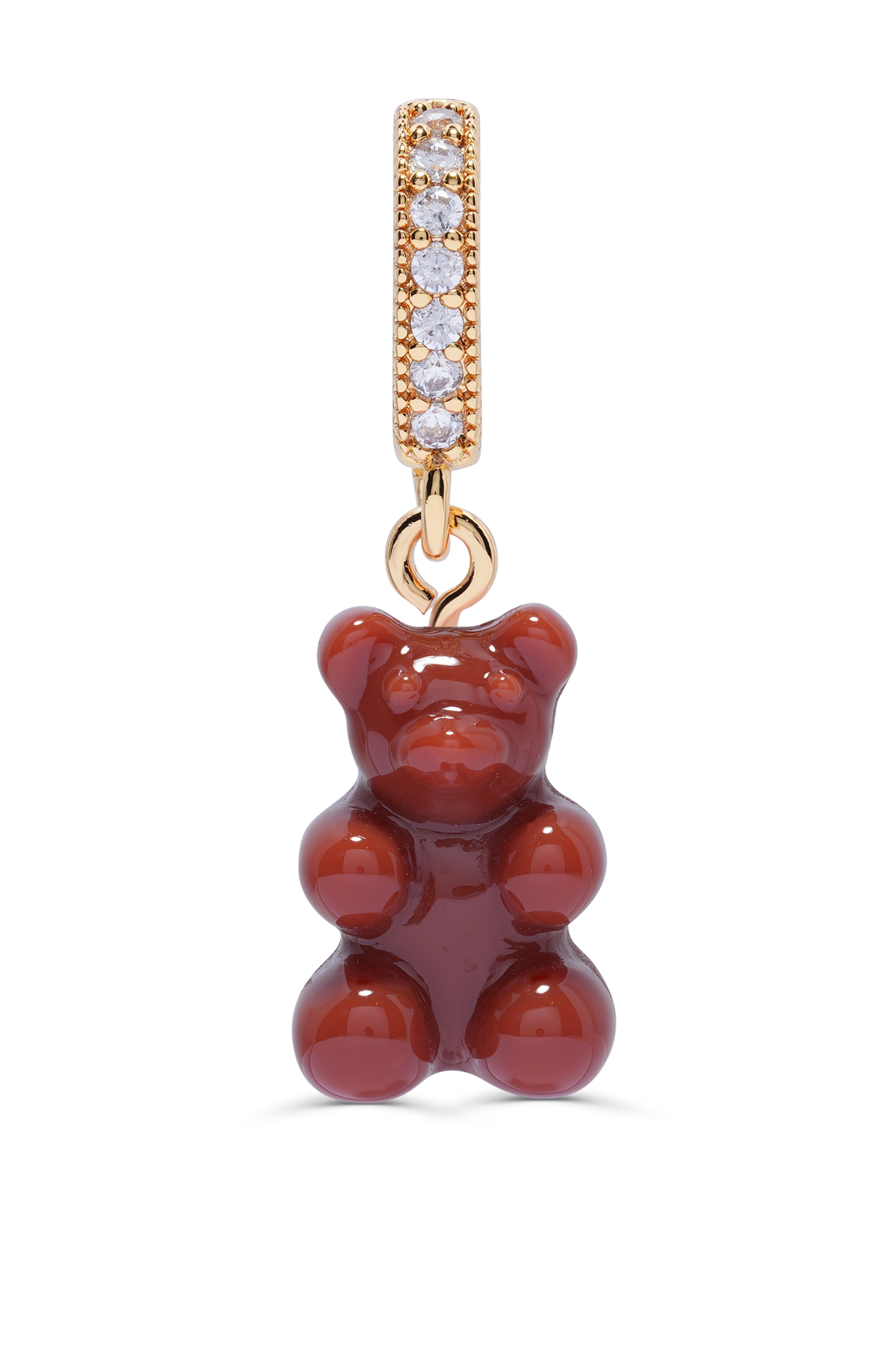crystal haze Nostalgia Bear - Pave Connector - Gold Plated - Toffee