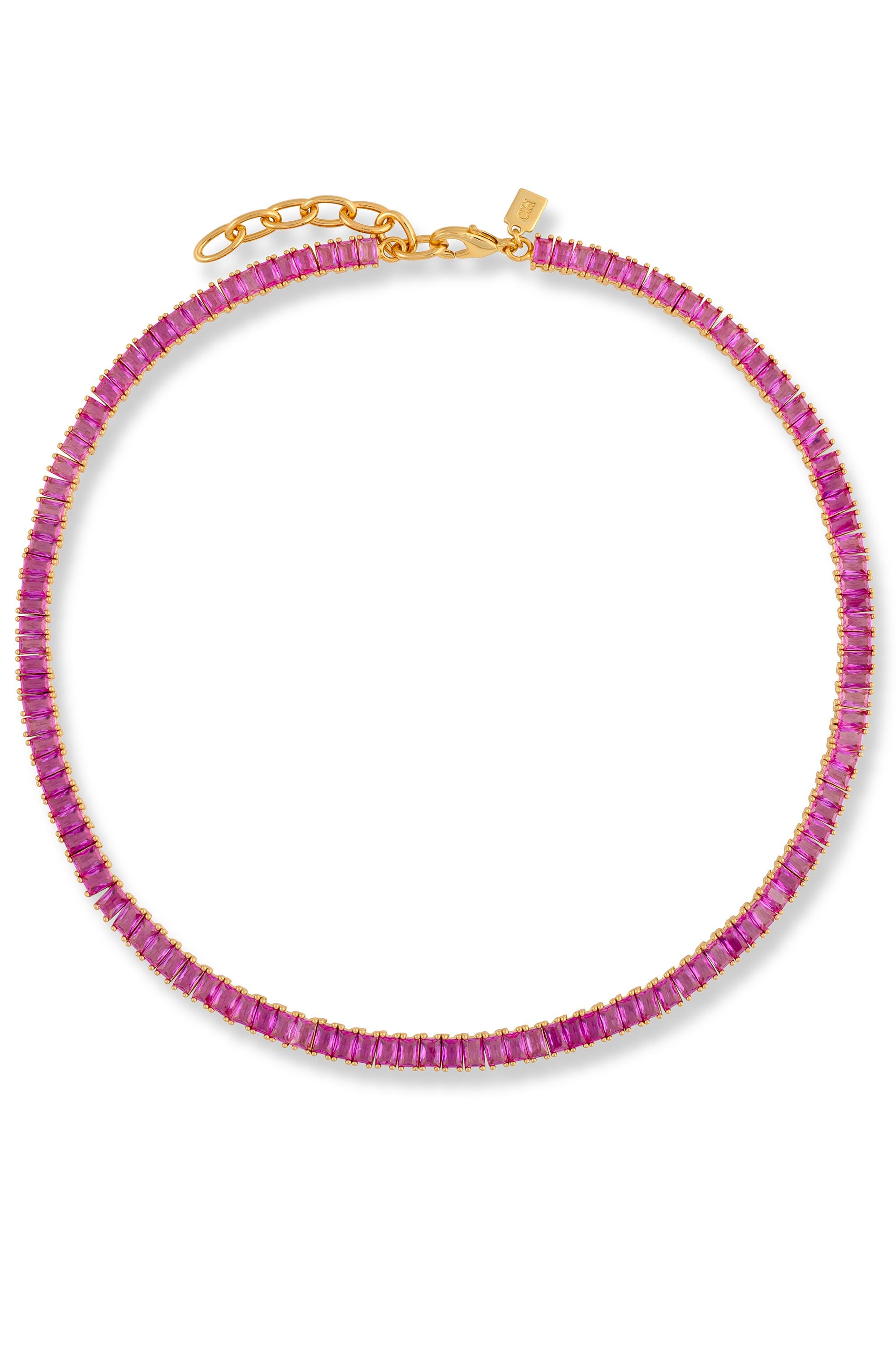 crystal haze Baguette Necklace - Sakura