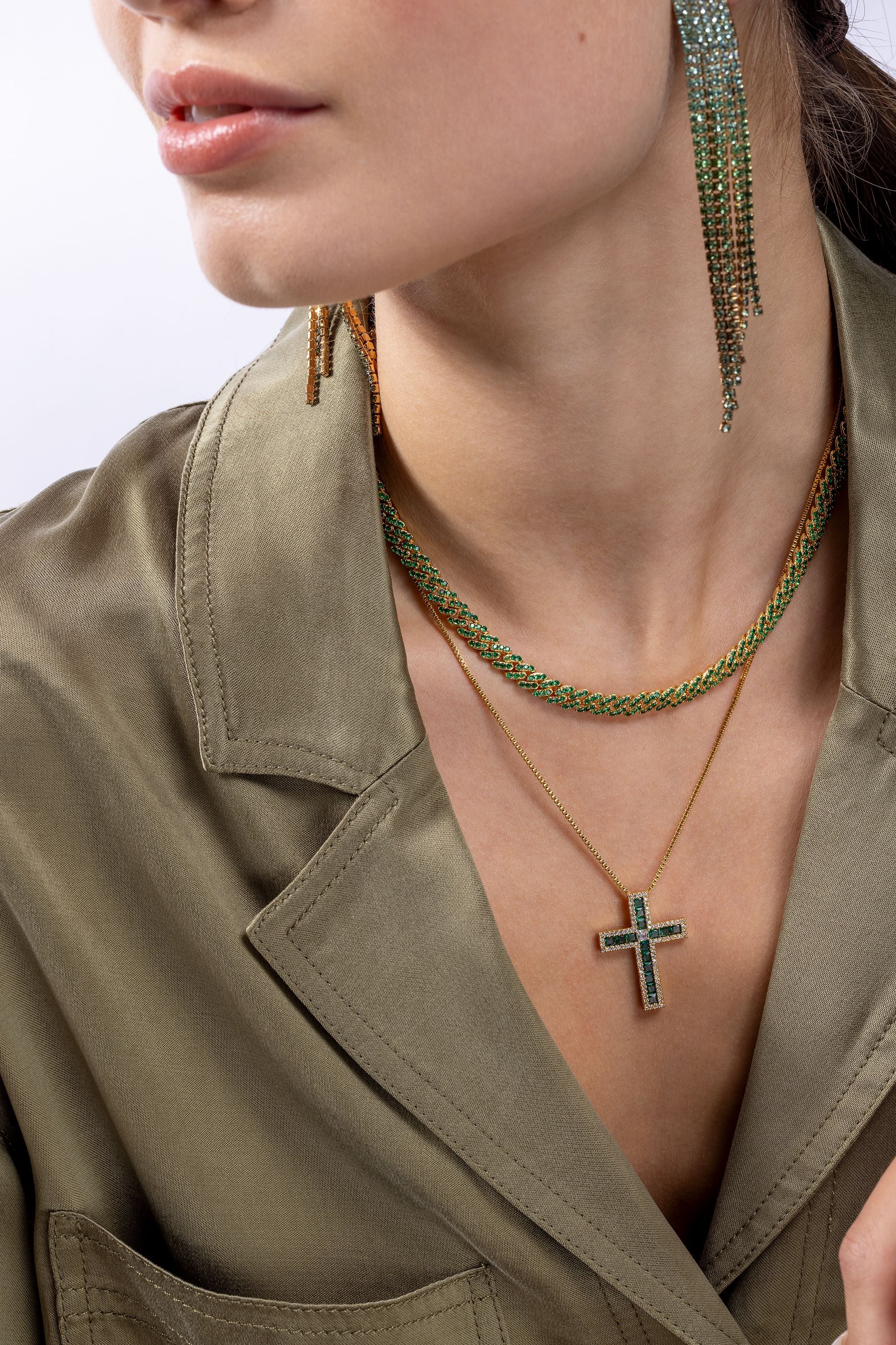 Micro Mexican Chain - Emerald – Crystal Haze Jewelry Micro Mexican Chain - Emerald – Crystal Haze Jewelry