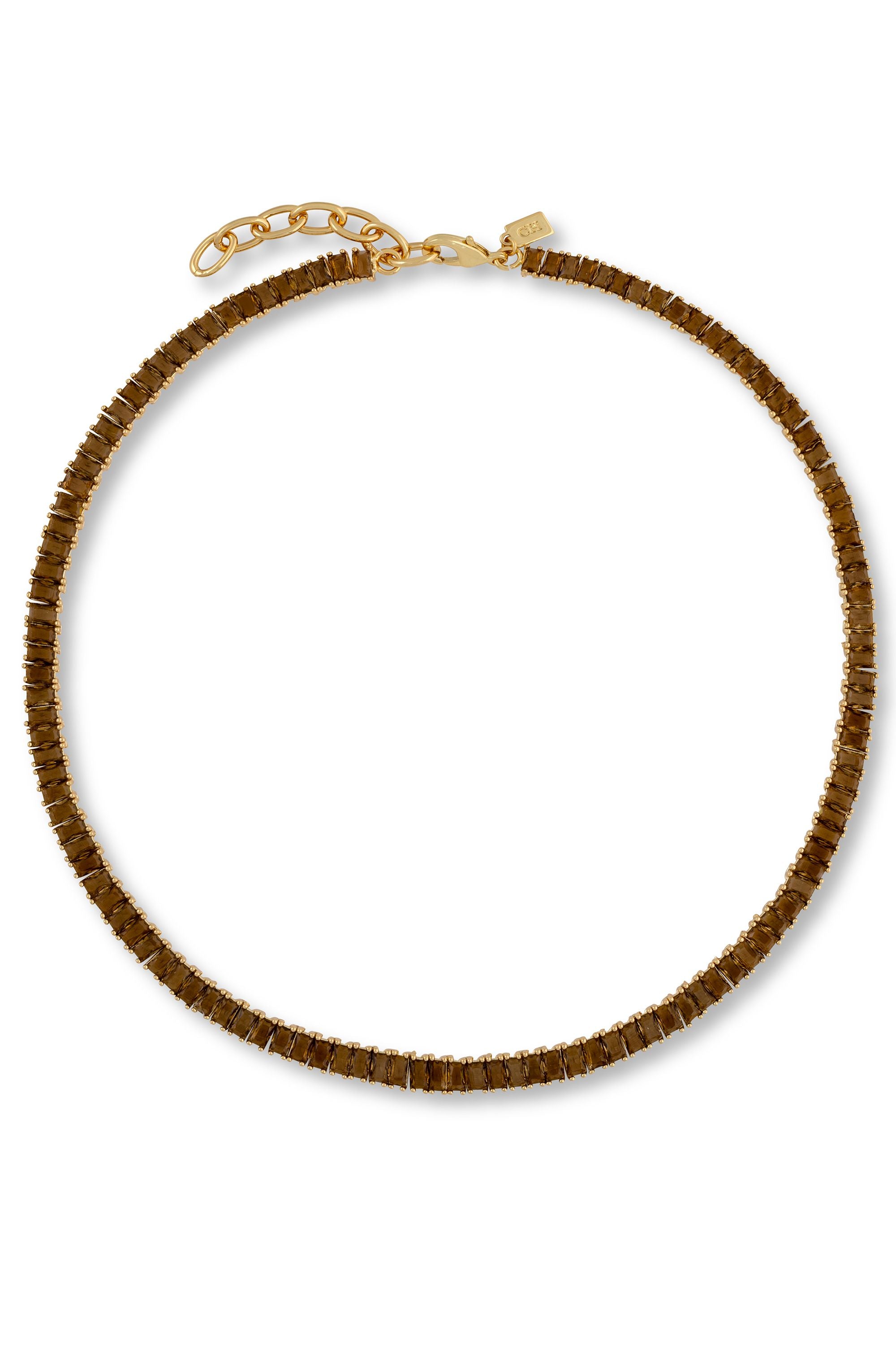 crystal haze Baguette Necklace - Brulee