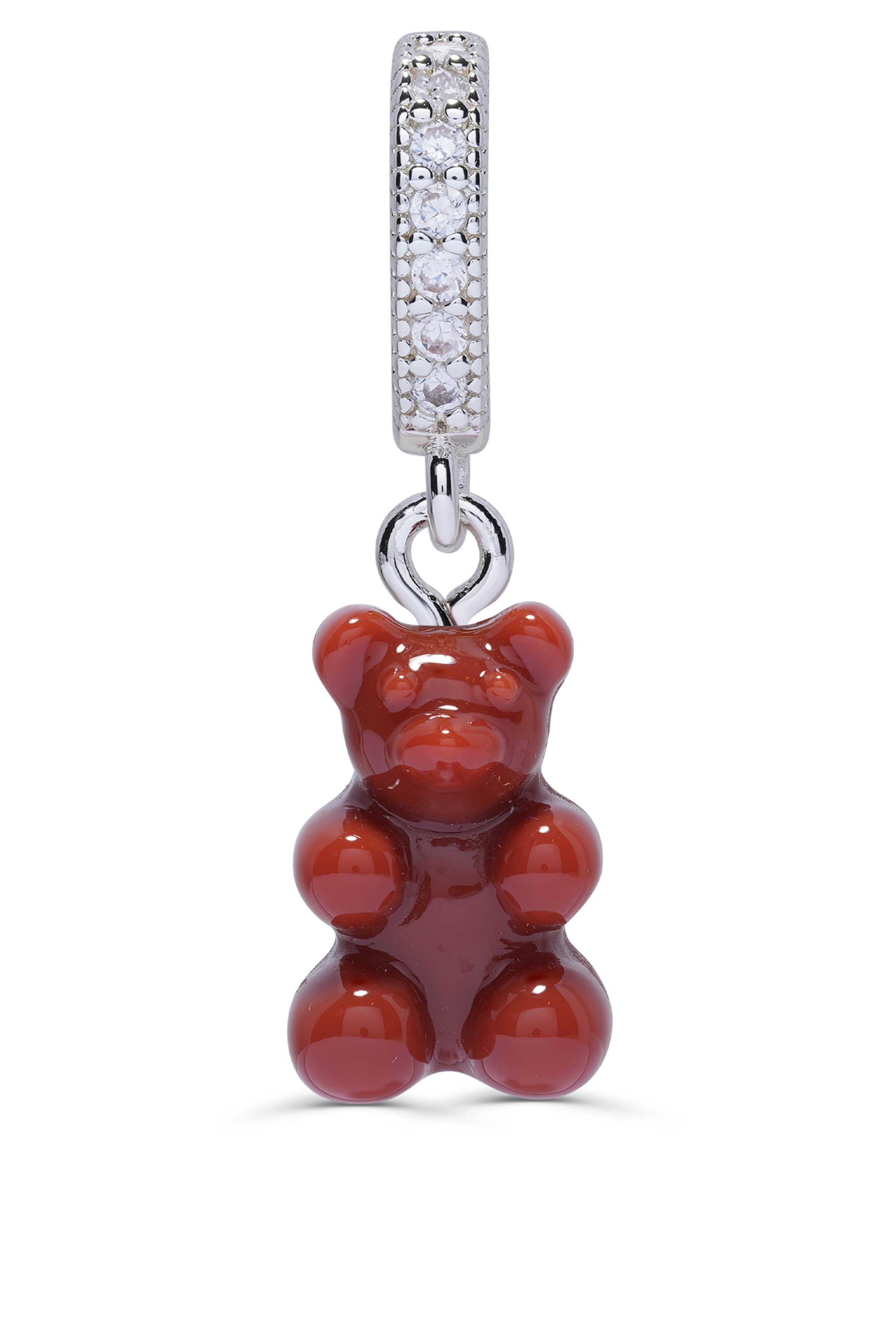 crystal haze Nostalgia Bear - Pave connector - Toffee - Silver plated