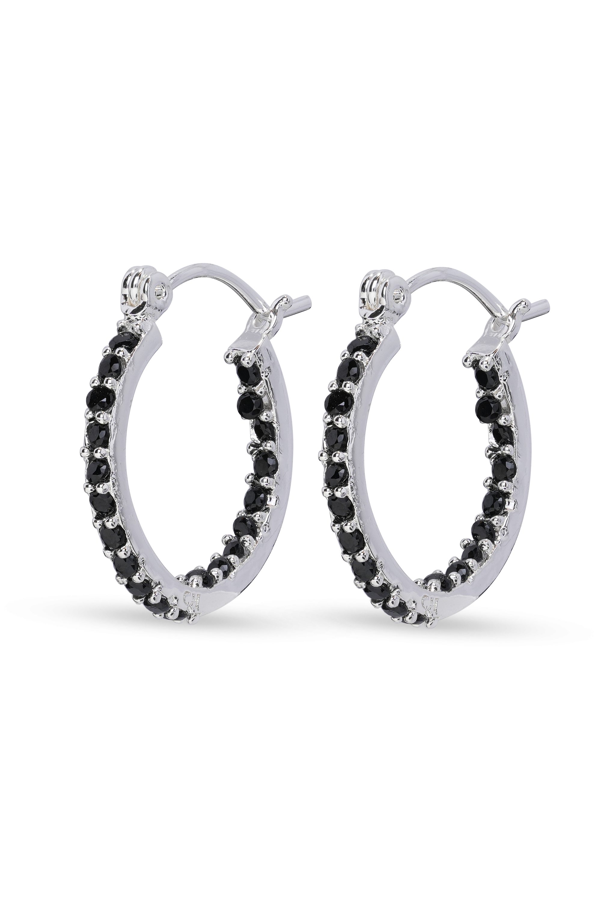 crystal haze Mini Serena Hoops - Black