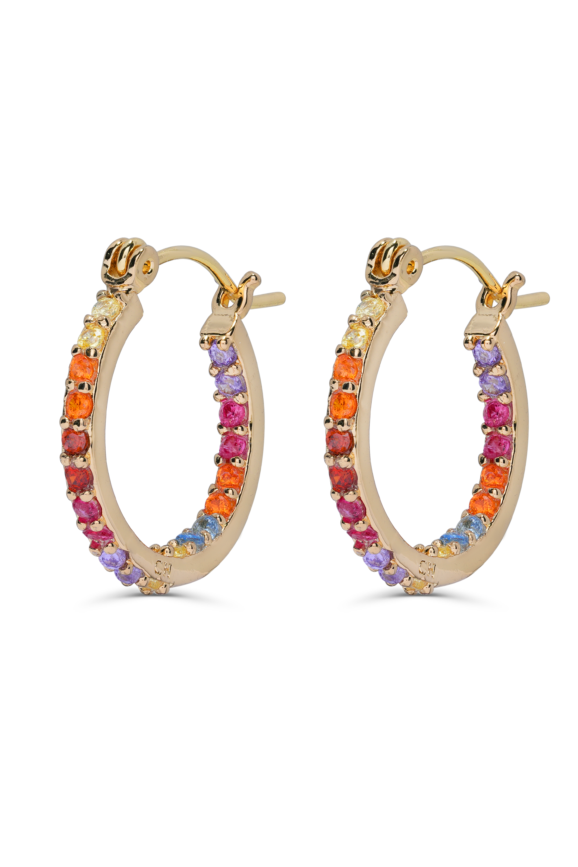 Mini Serena Hoops - Rainbow – Crystal Haze Jewelry