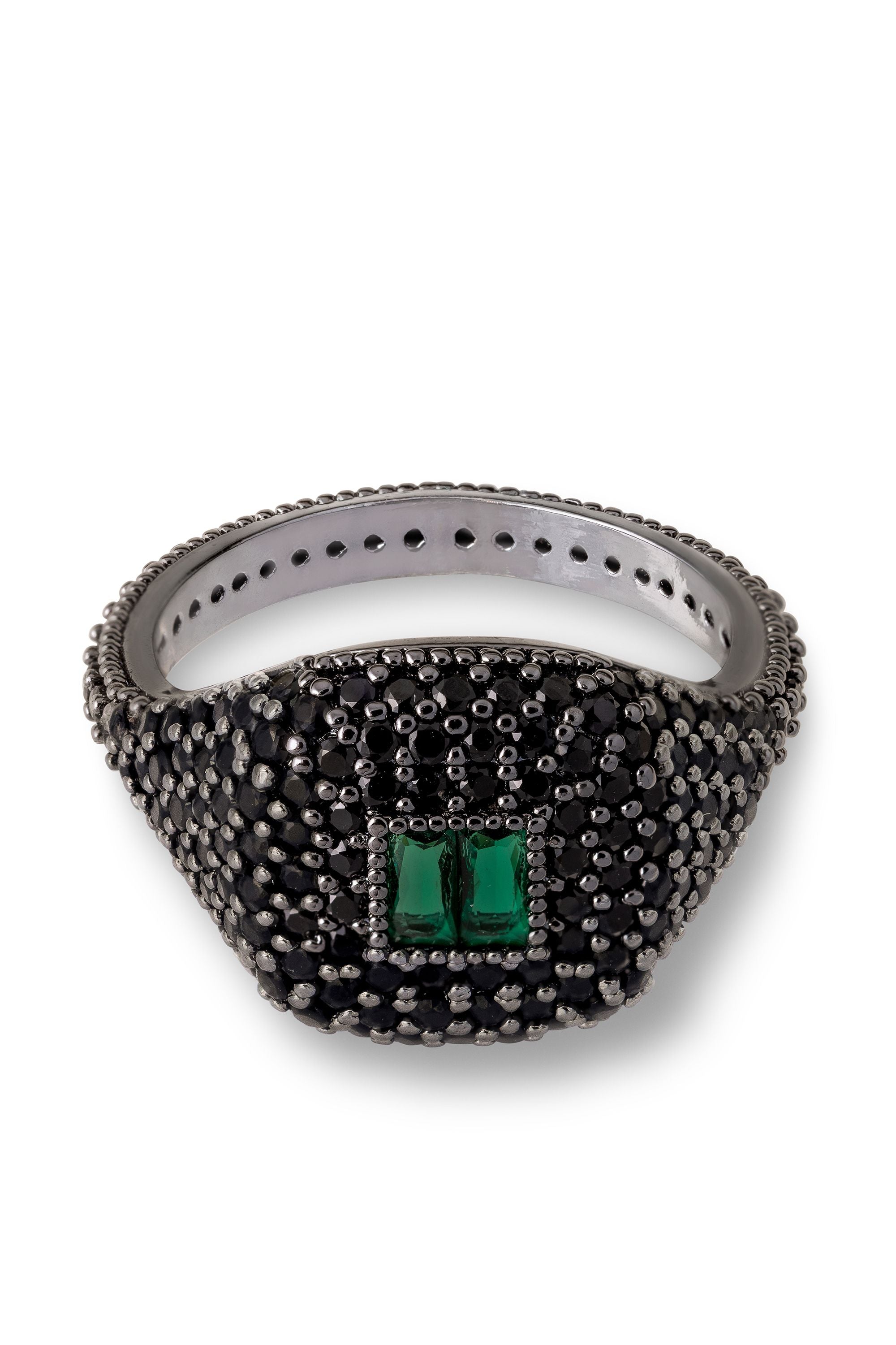 crystal haze Baguette Cut Ring - Black Hardware