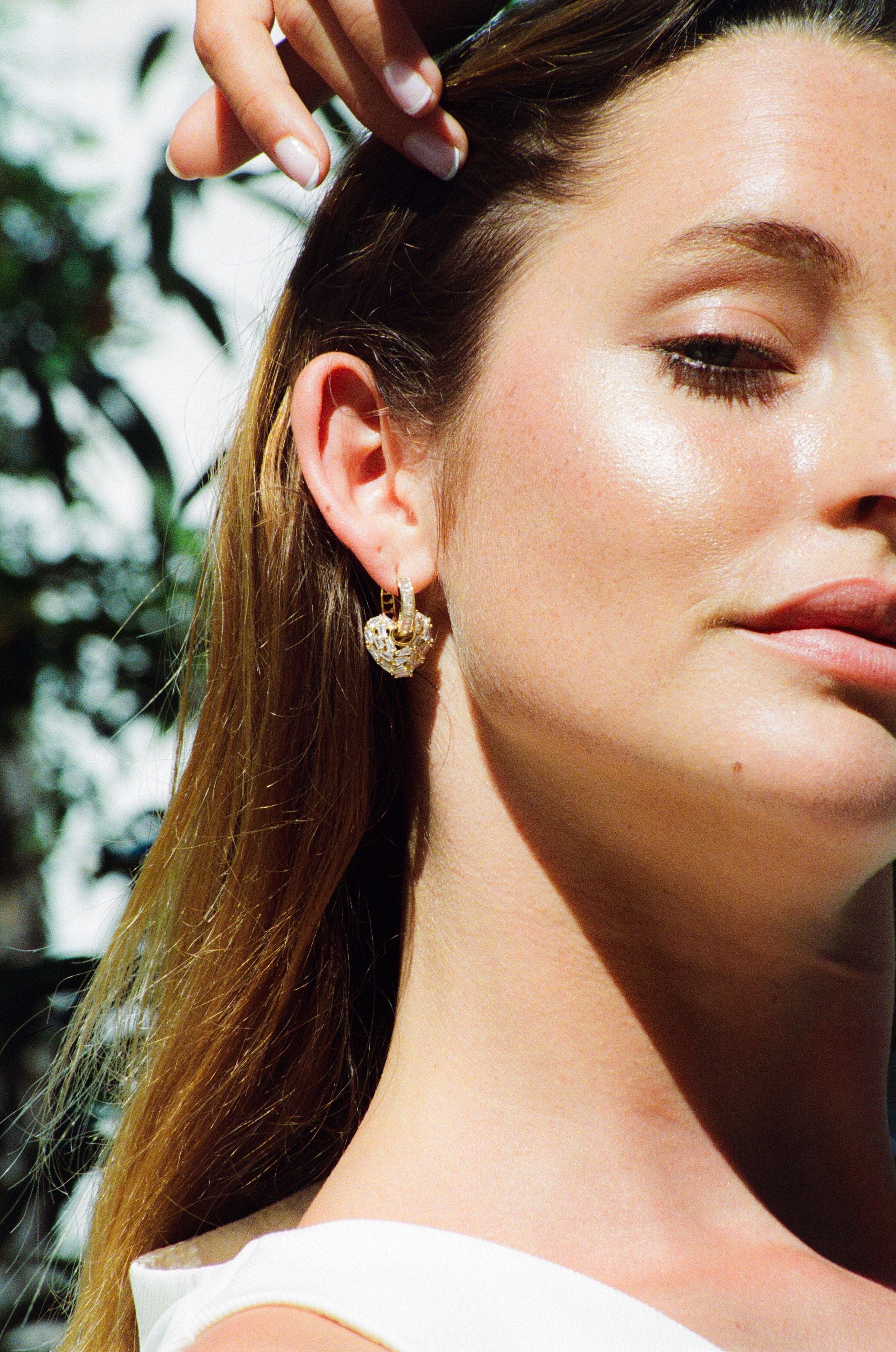 Puzzle Heart Earrings – Crystal Haze Jewelry