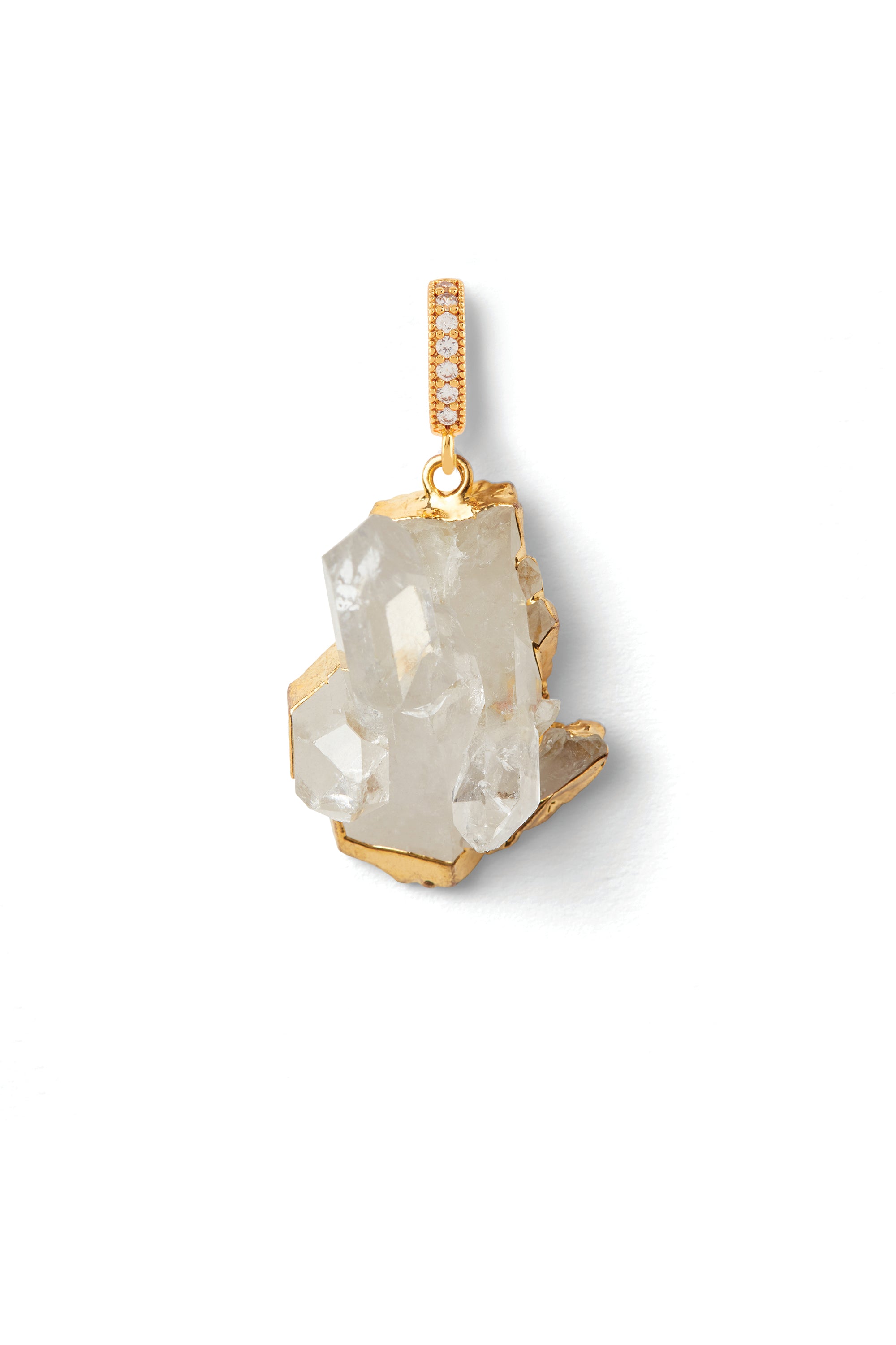 crystal haze Clear Quartz - Pave connector