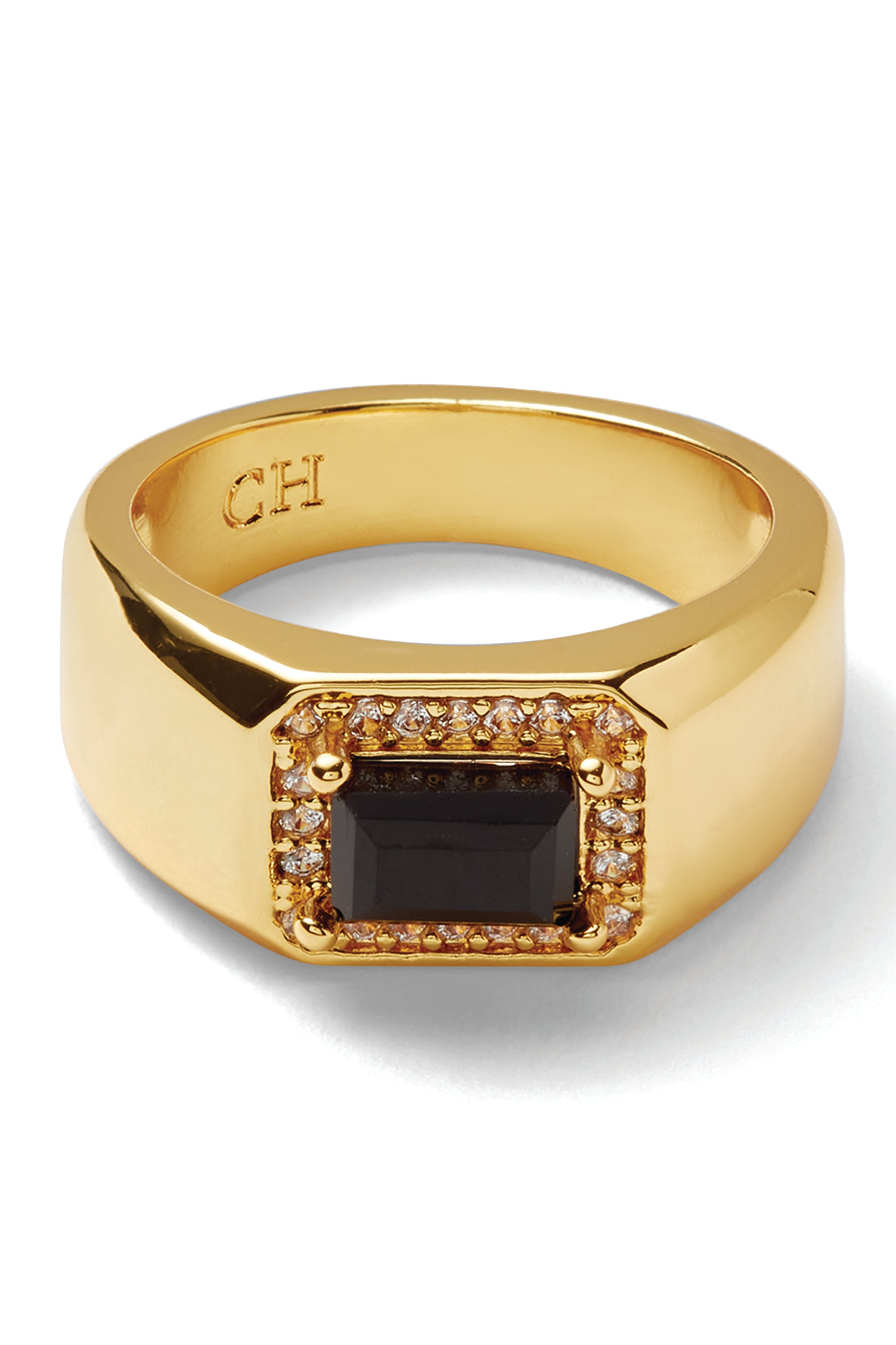 crystal haze The Lady Boss pinky ring - Black agate