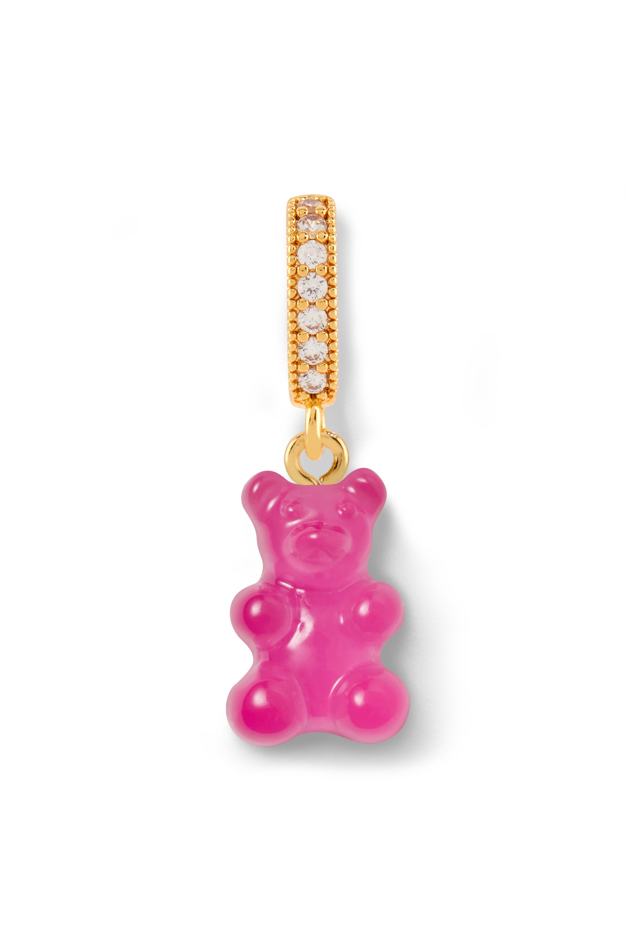 crystal haze Nostalgia Bear - Pave Connector - Gold Plated - Lollipop