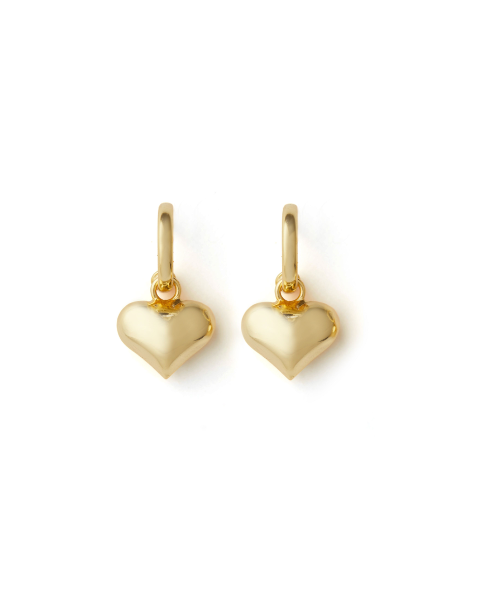 [Golden dew] 韓国☆18K Gold☆Round heart one touch Earrings 18k Saudi Gold Two Tone Heart earrings | eBay