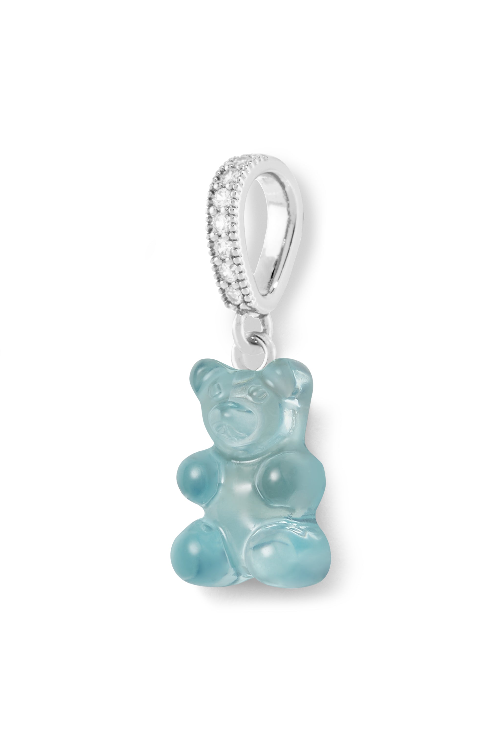 crystal haze Nostalgia Bear - Pave connector - Silver Plated - Mediterranean