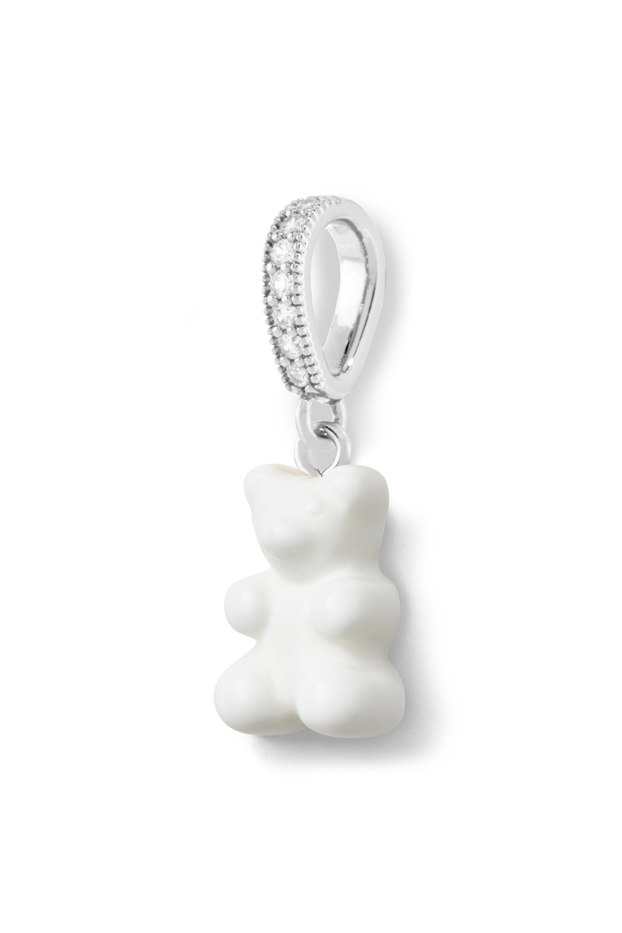 Nostalgia Bear - Pave Connector - Silver Plated - Powder