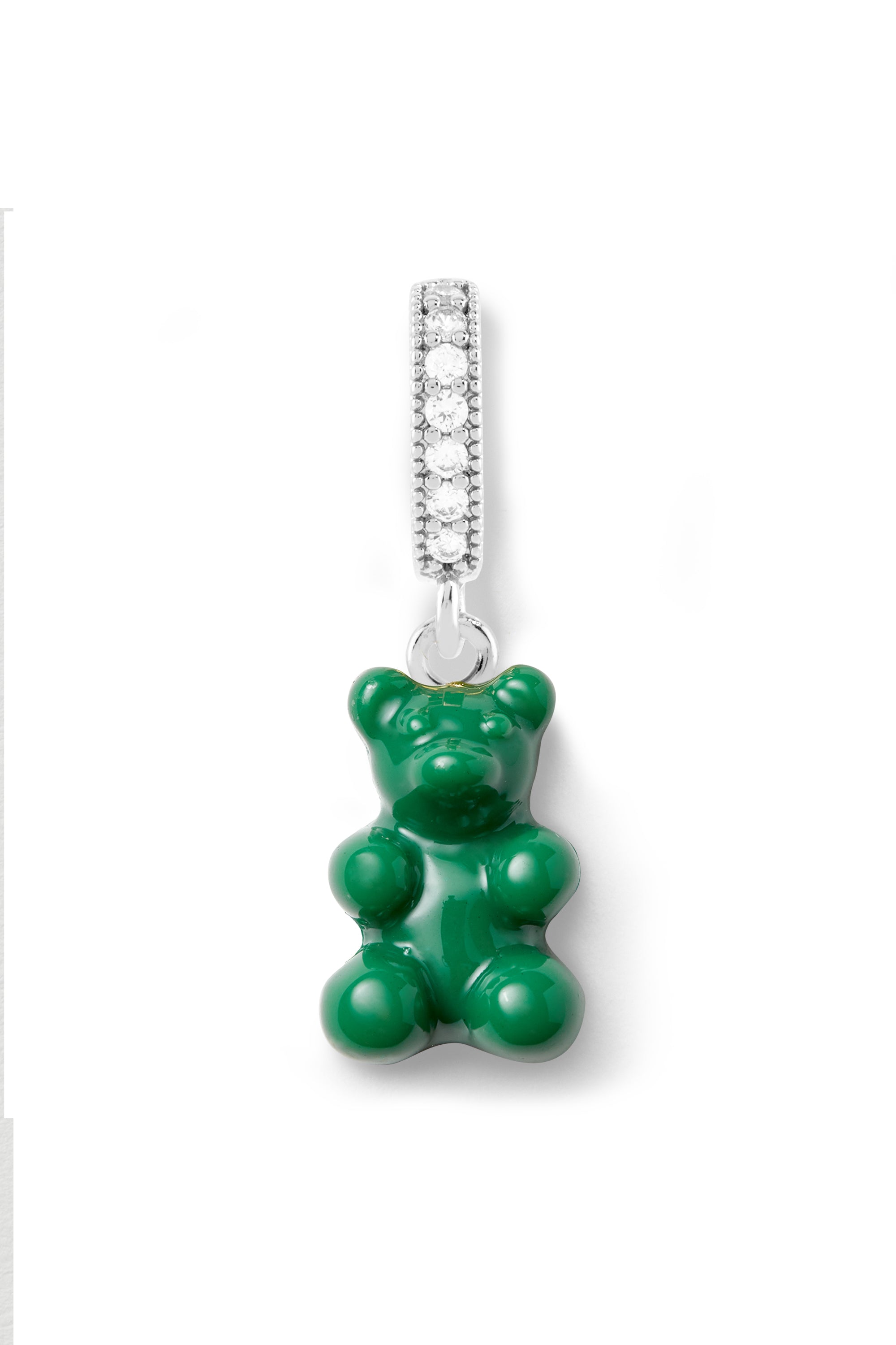 crystal haze Nostalgia Bear - Pave Connector - Silver Plated - Vegan
