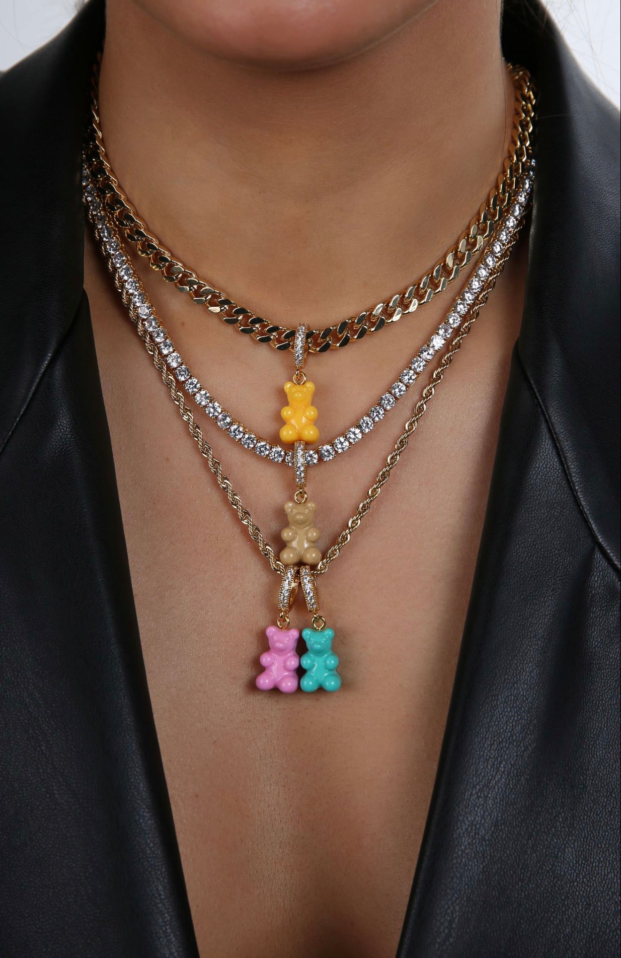 ネックレス・ペンダント CRYSTAL HAZE NOSTALGIA BEAR CLASSIC GOLD NYC TAXI YELLOW Nostalgia Bear - Classic Connector - Gold - NYC Taxi Yellow