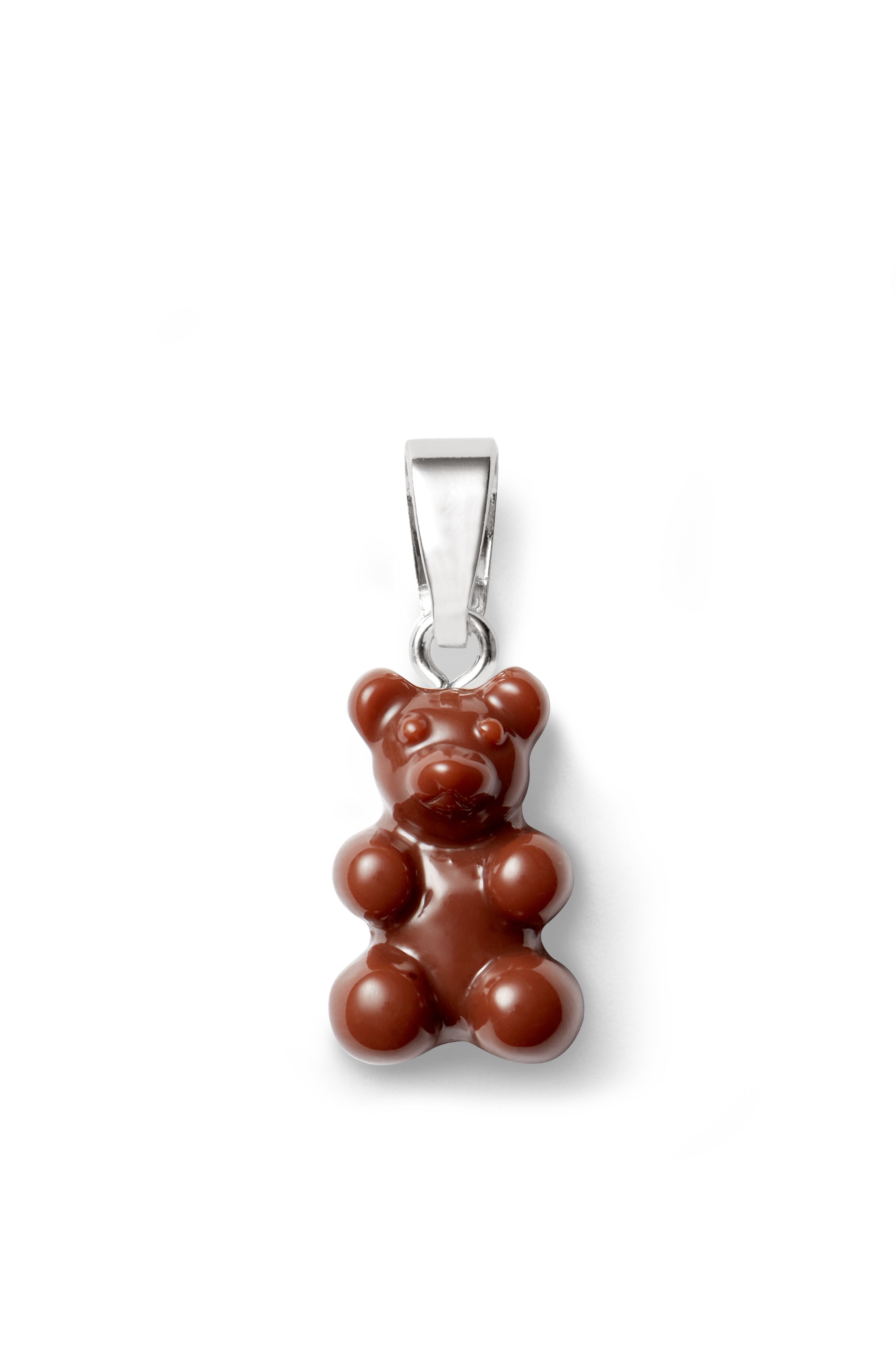 crystal haze Nostalgia bear - Classic connector - Silver plated - Chocolate