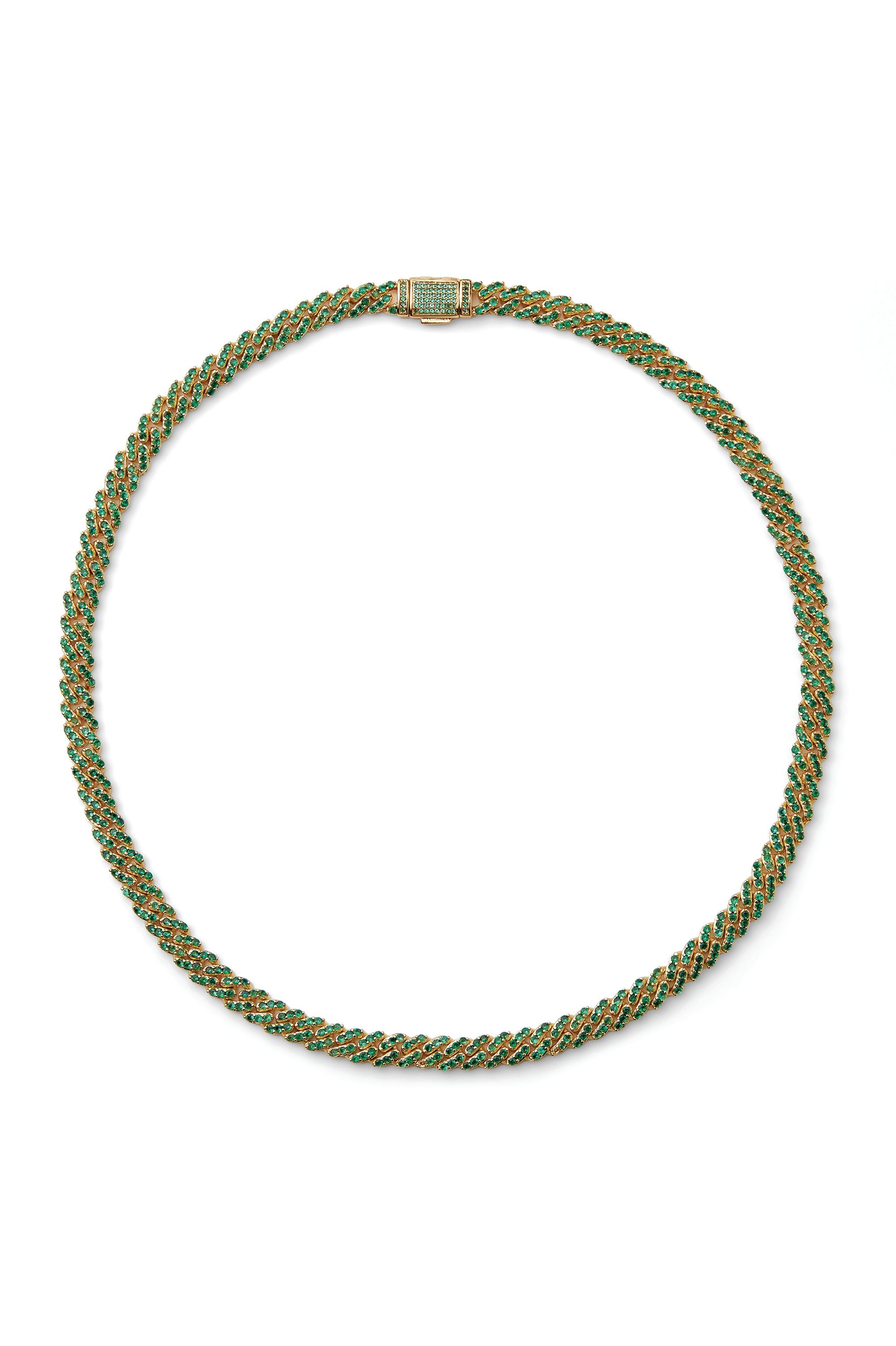 Micro Mexican Chain Emerald