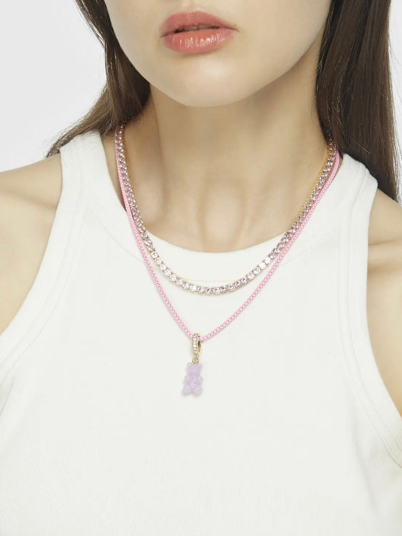 CRYSTAL HAZE ◆ PENDANT_NOSTALGIA BEAR PAVE GOLD LAVENDER Nostalgia Bear - Pave Connector - Gold Plated - Lavender