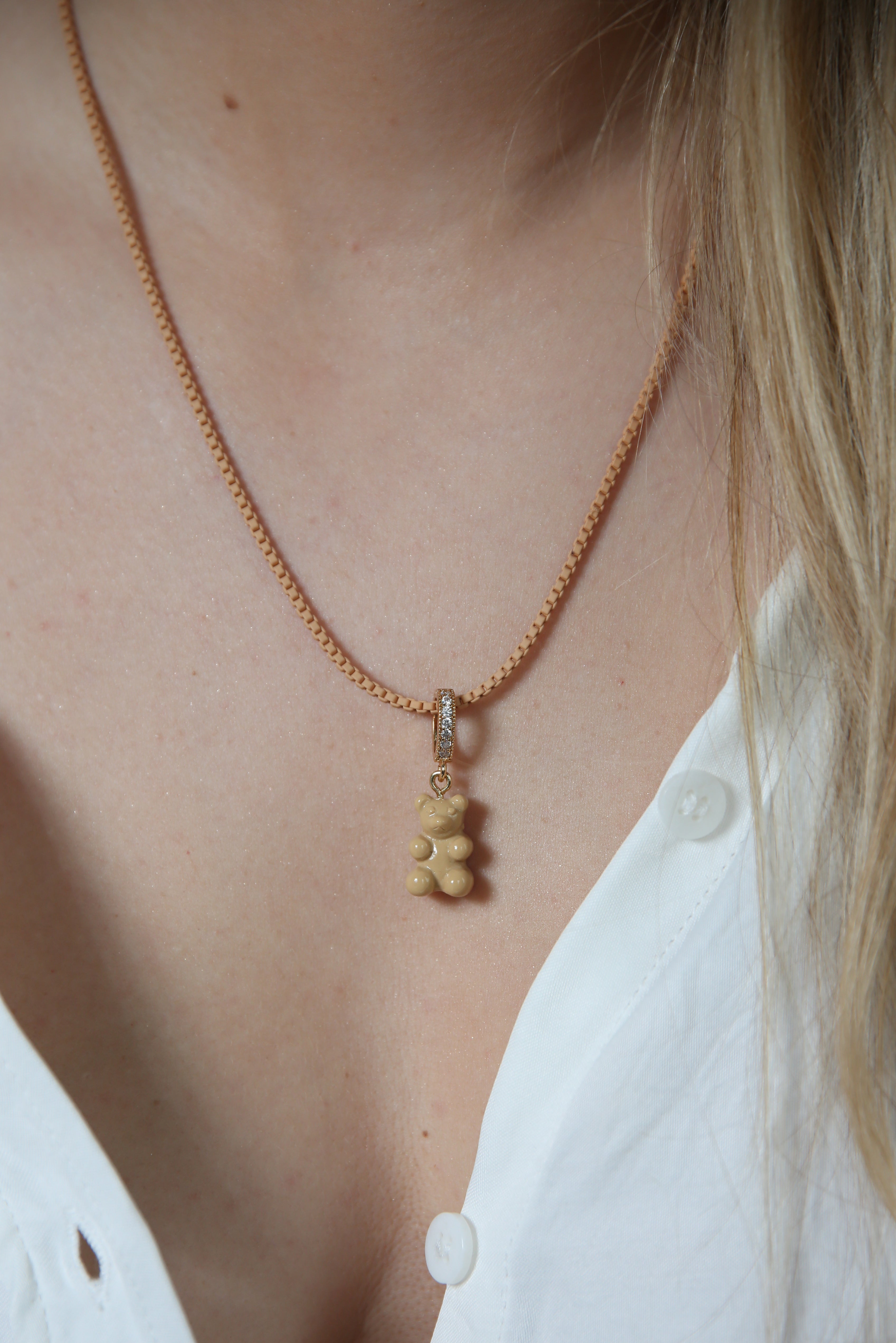 ネックレス・ペンダント Crystal Haze Pave Nostalgia Bear Pendant - Salt Caramel Pave Nostalgia bear – Crystal Haze Jewelry
