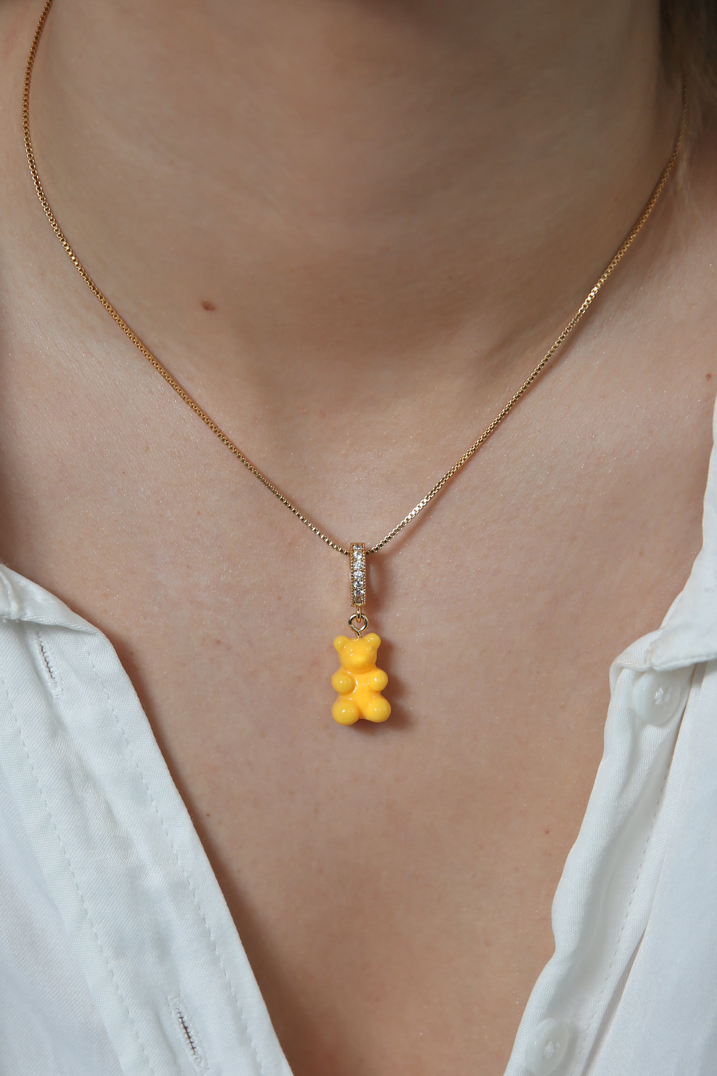 ネックレス・ペンダント CRYSTAL HAZE NOSTALGIA BEAR CLASSIC GOLD NYC TAXI YELLOW Nostalgia Bear - Pave Connector - Gold Plated - NYC Taxi