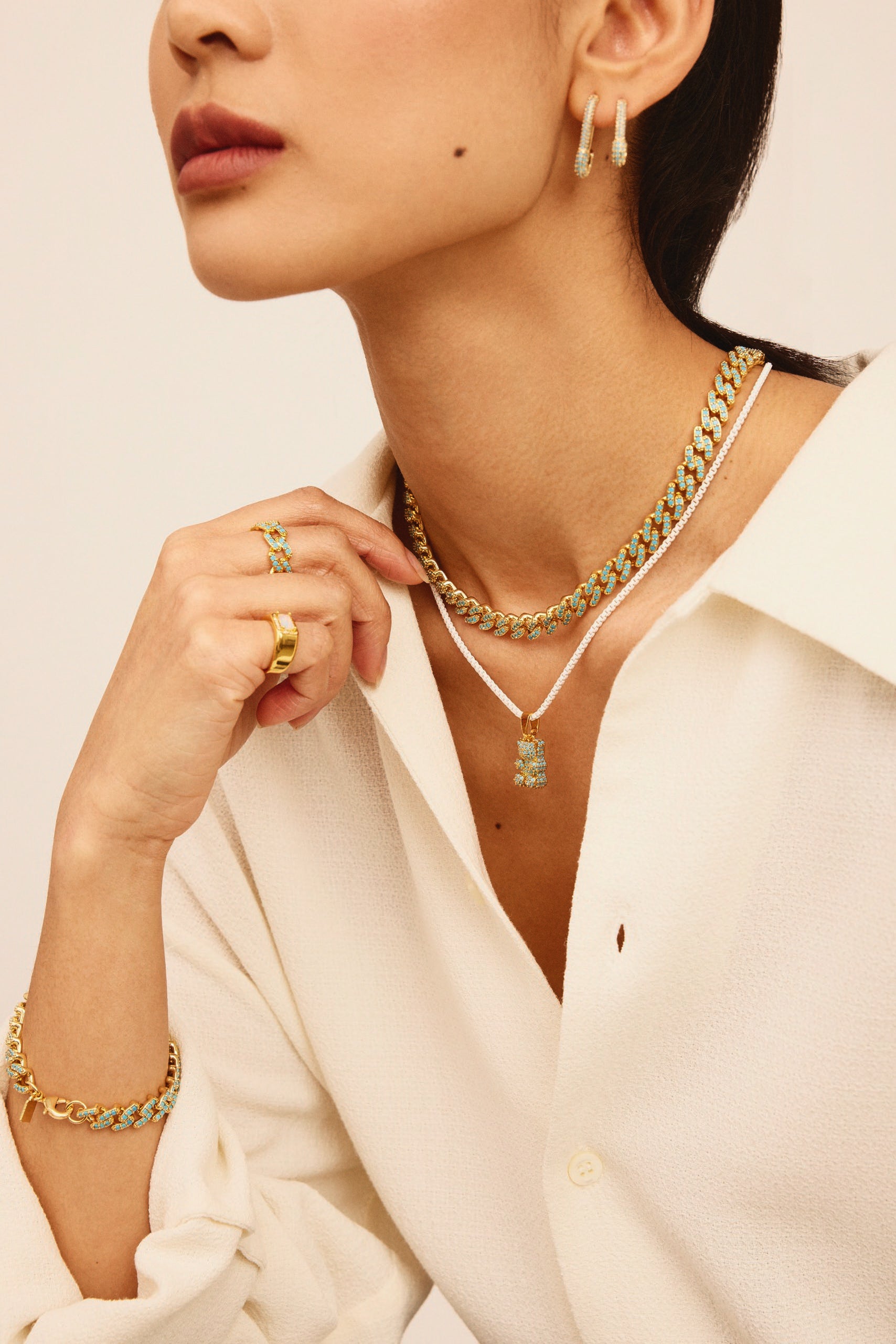 CRYSTAL HAZE クリスタルヘイズ PLASTALINA CHAIN ネックレス Plastalina chain - Powder – Crystal Haze Jewelry