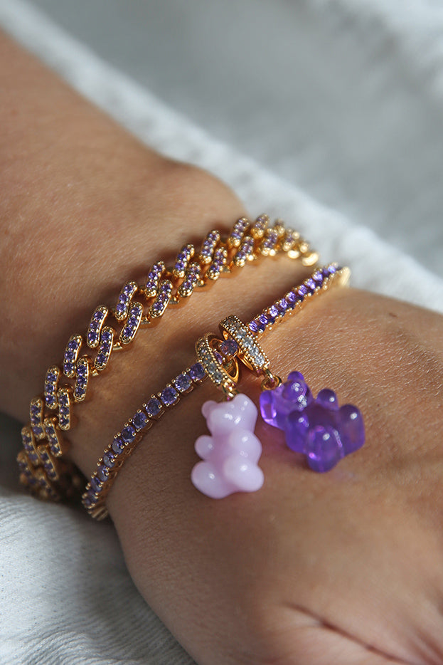 CRYSTAL HAZE ◆ PENDANT_NOSTALGIA BEAR PAVE GOLD PLUM Pave Nostalgia bear – Crystal Haze Jewelry