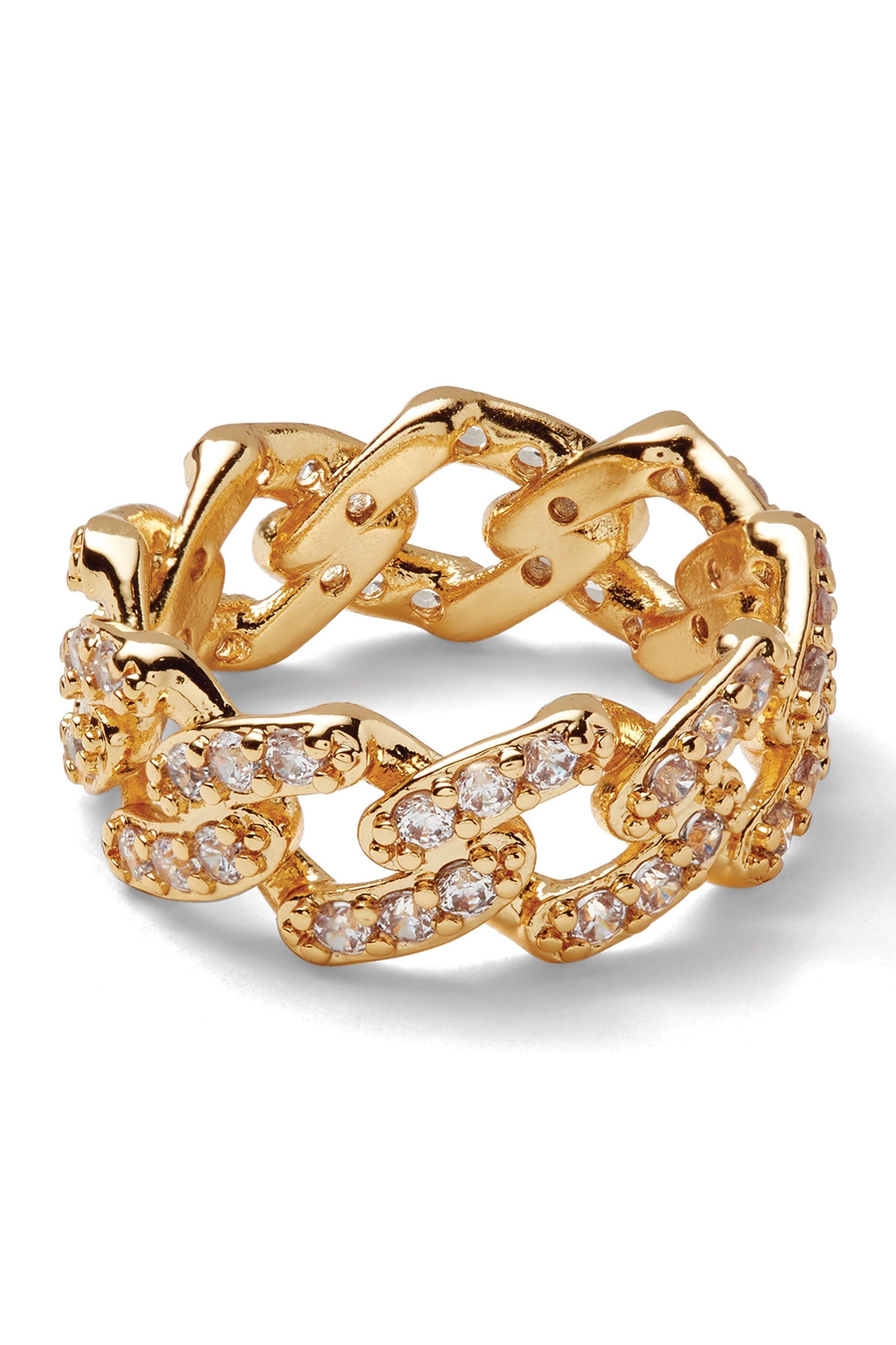 crystal haze Mexican chain ring - Clear